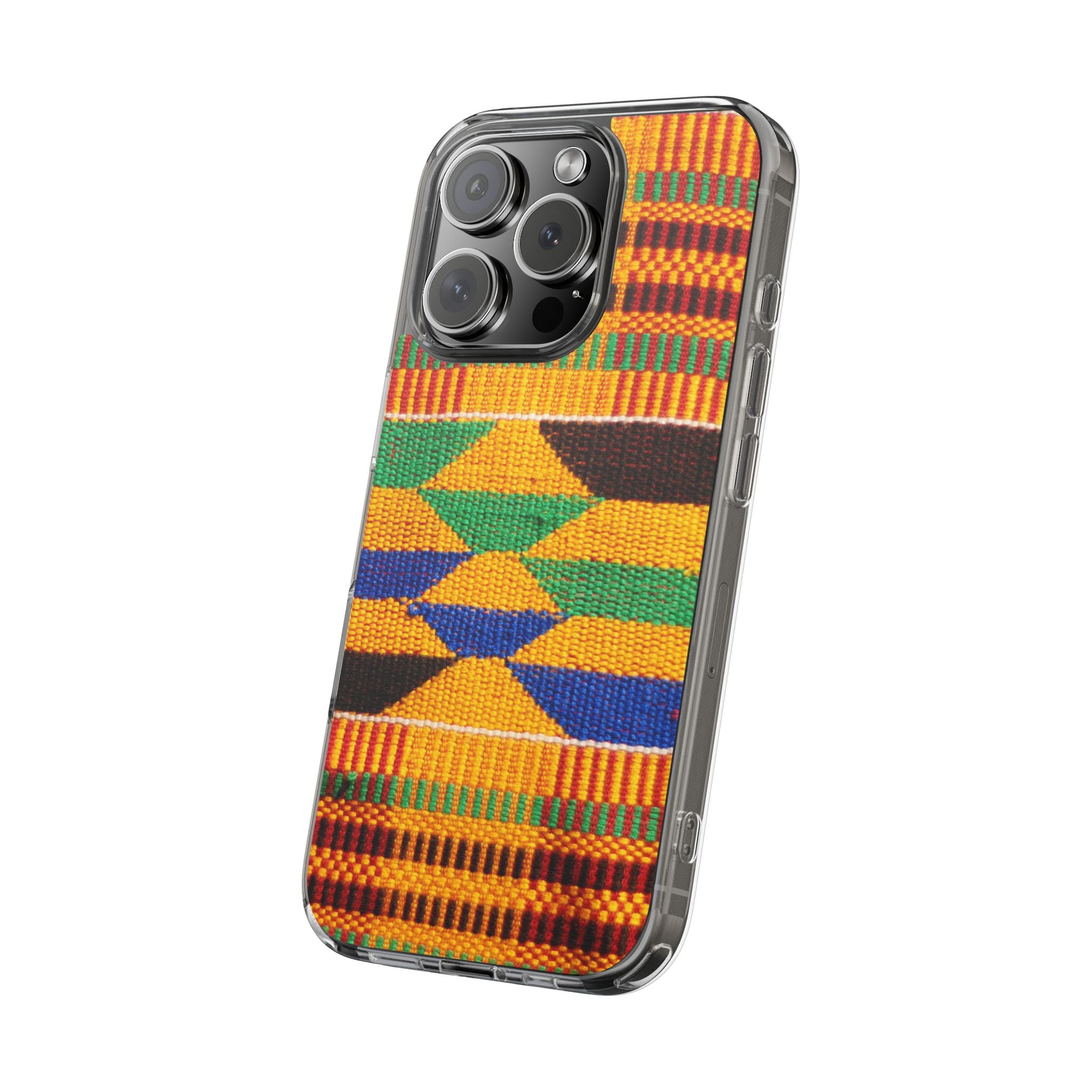 Kente Pattern Clear Impact-Resistant Phone Case