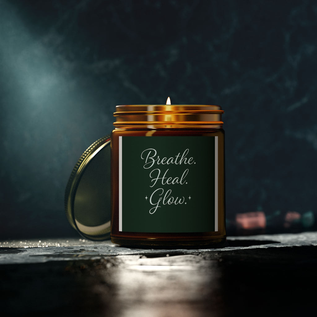 Breathe. Heal. Glow. Scented Candle - Relaxing Gift, Home Decor, Spa Experience, Aromatherapy, Wellness