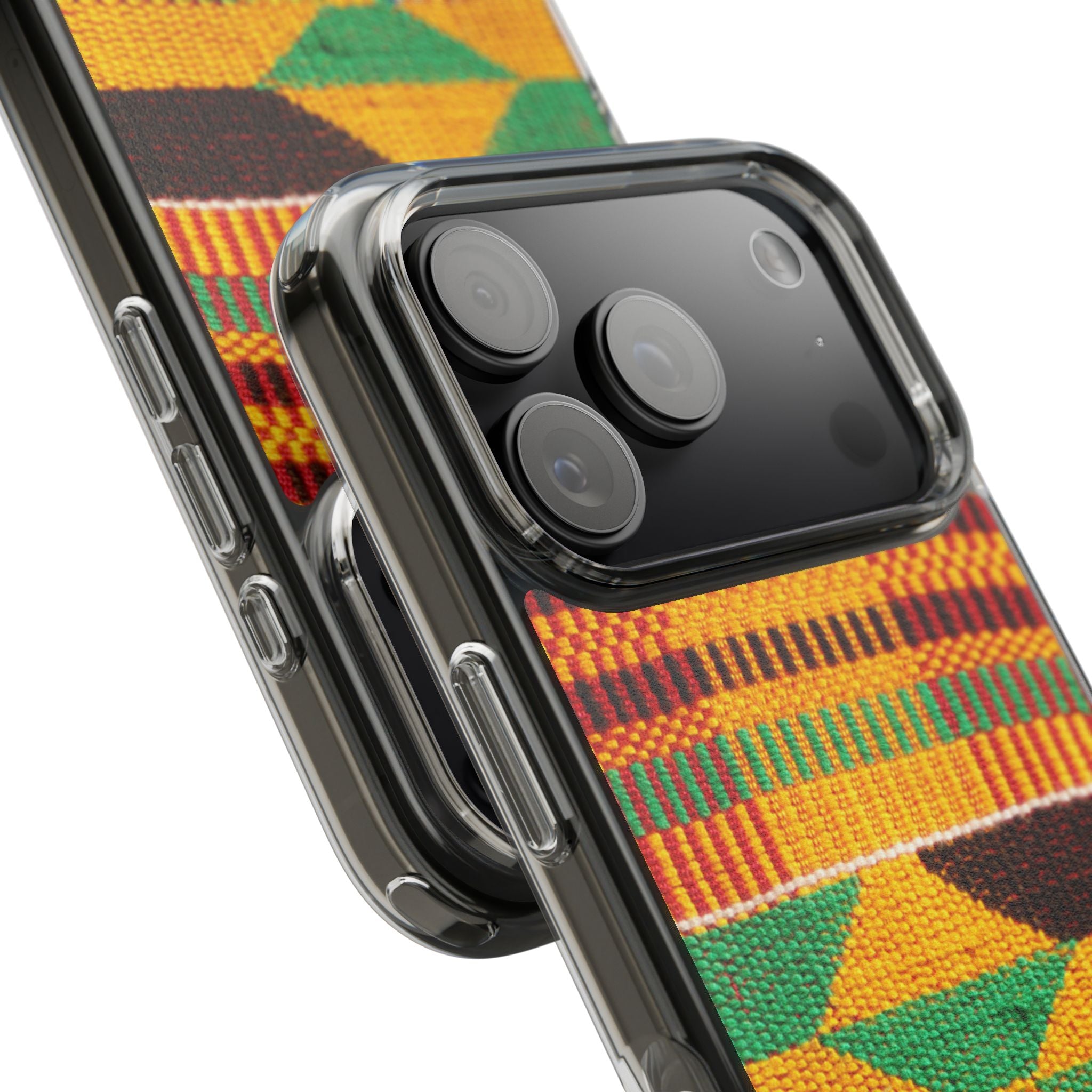 Kente Pattern Clear Impact-Resistant Phone Case