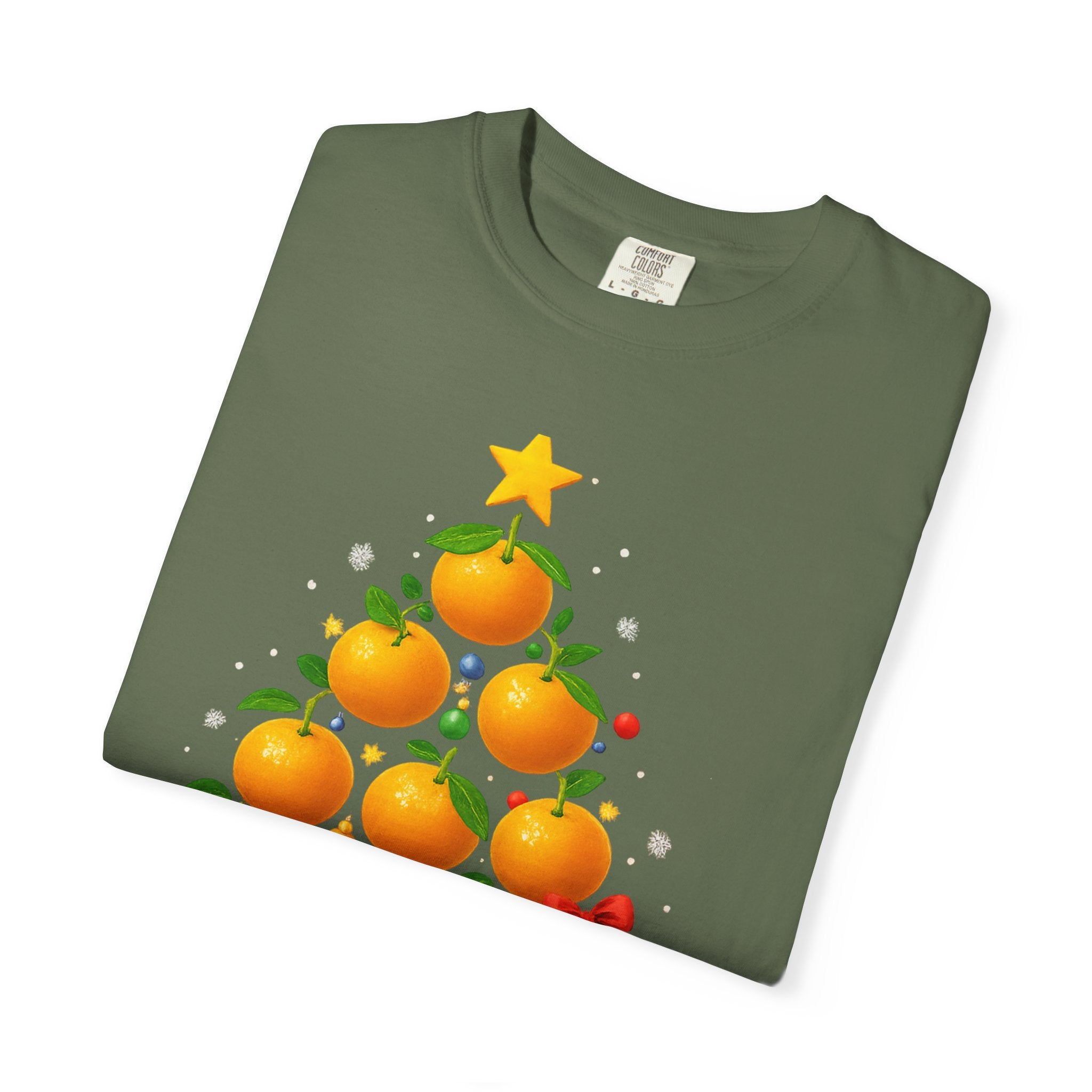 Orange Christmas Tree T-Shirt — Festive Citrus Holiday Tee