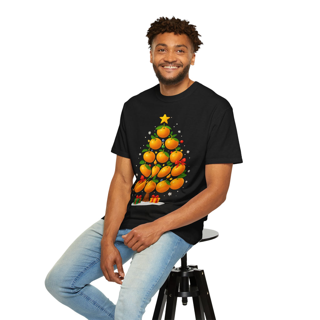 Orange Christmas Tree T-Shirt — Festive Citrus Holiday Tee