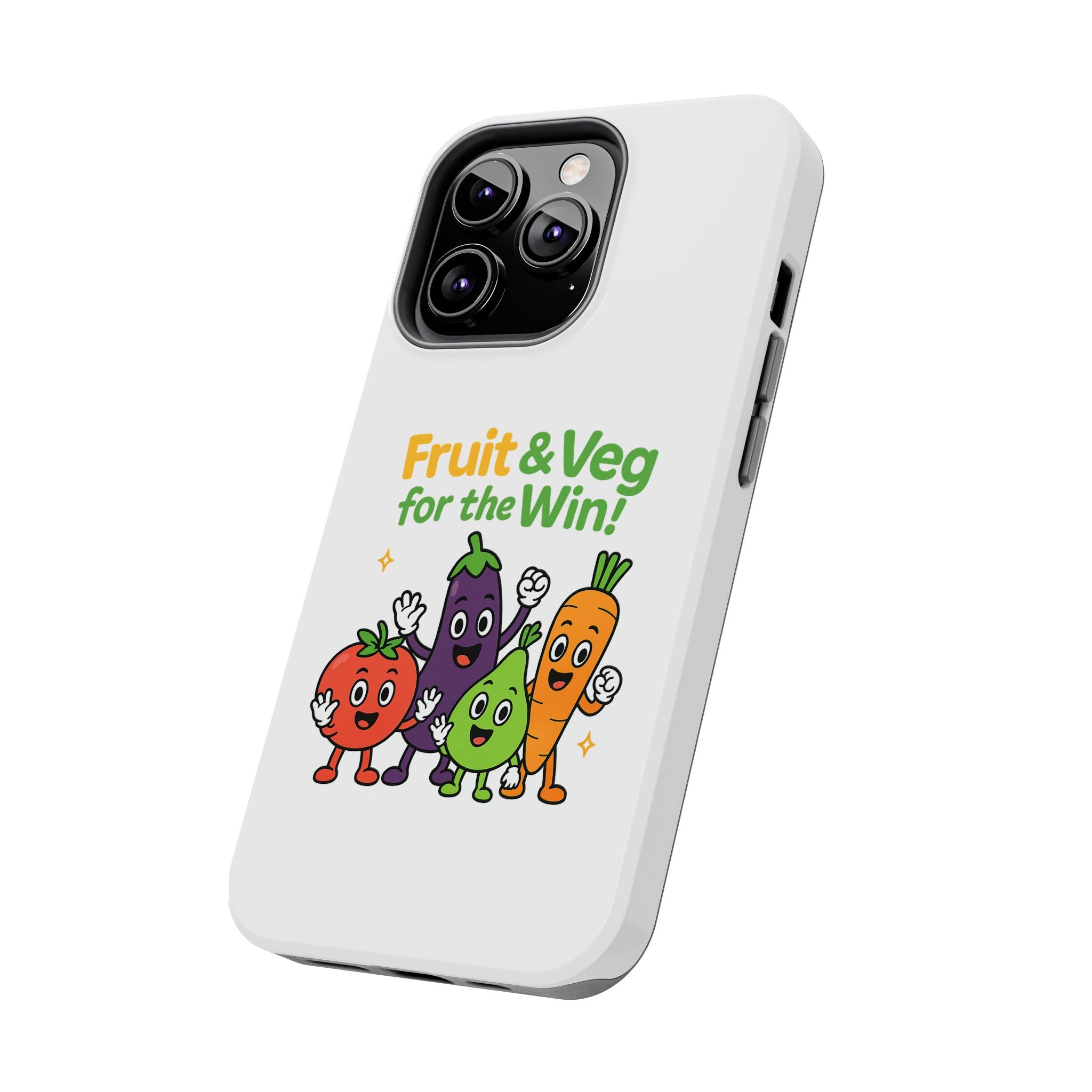 Phone Case — "Fruit & Veg for the Win!" Cute Healthy Veggie Design