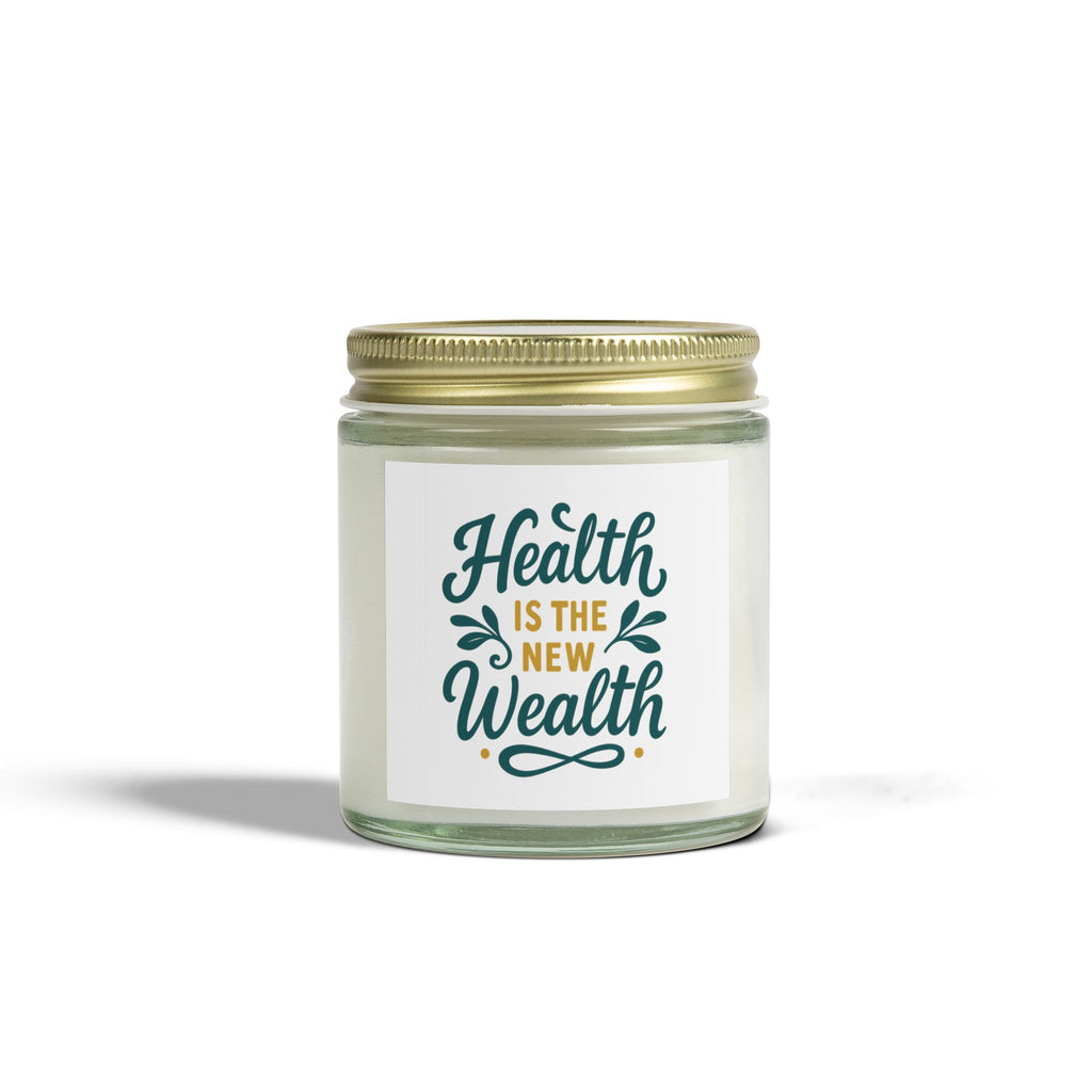 Health is the New Wealth Scented Candles - Coconut Apricot Wax, Wellness Gifts, Self-Care Essentials, Aromatherapy, Home Decor