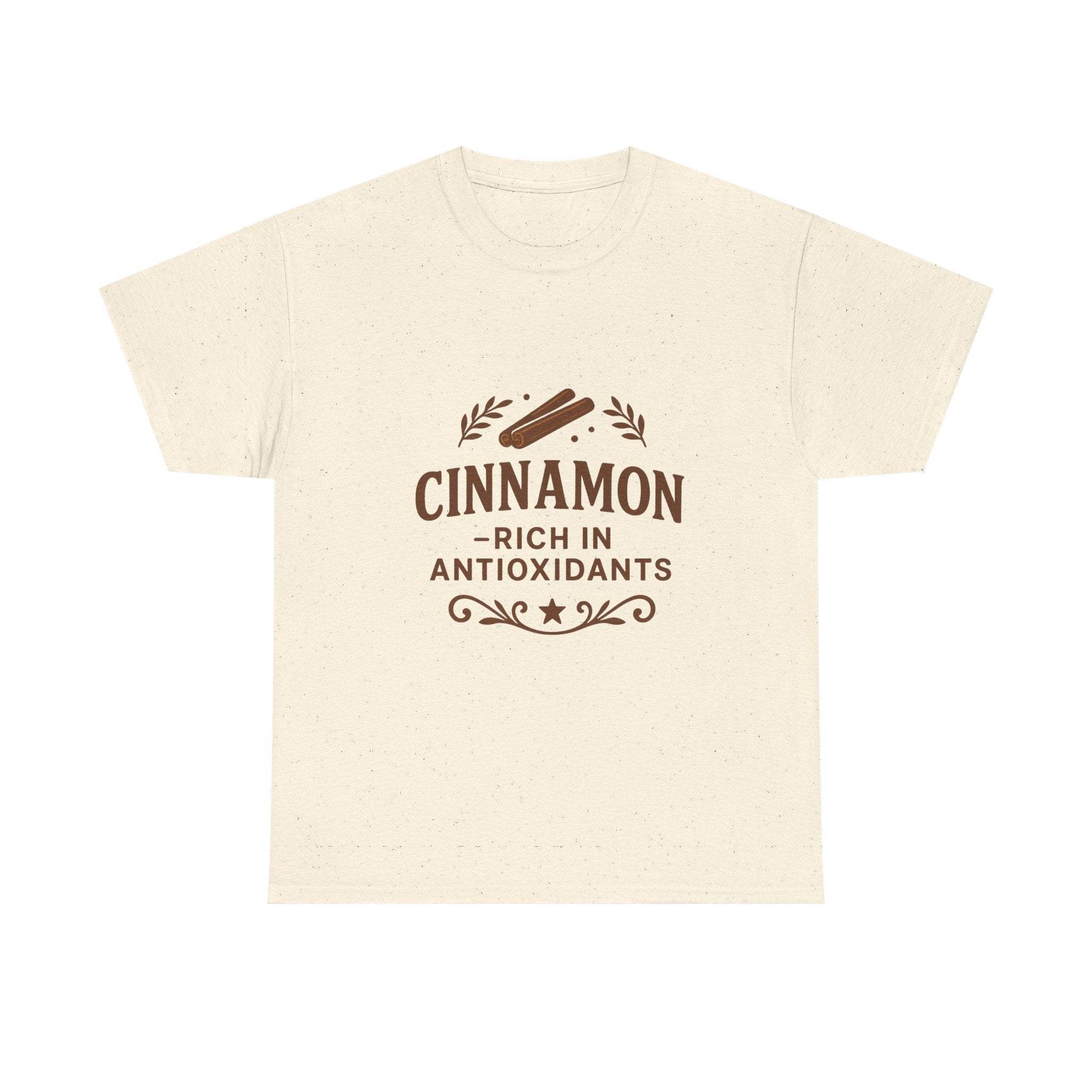 Cinnamon Antioxidant Unisex Heavy Cotton Tee, Relaxed Fit Tee, Gift for Health Enthusiasts, Casual Statement Shirt, Funny Foodie Apparel