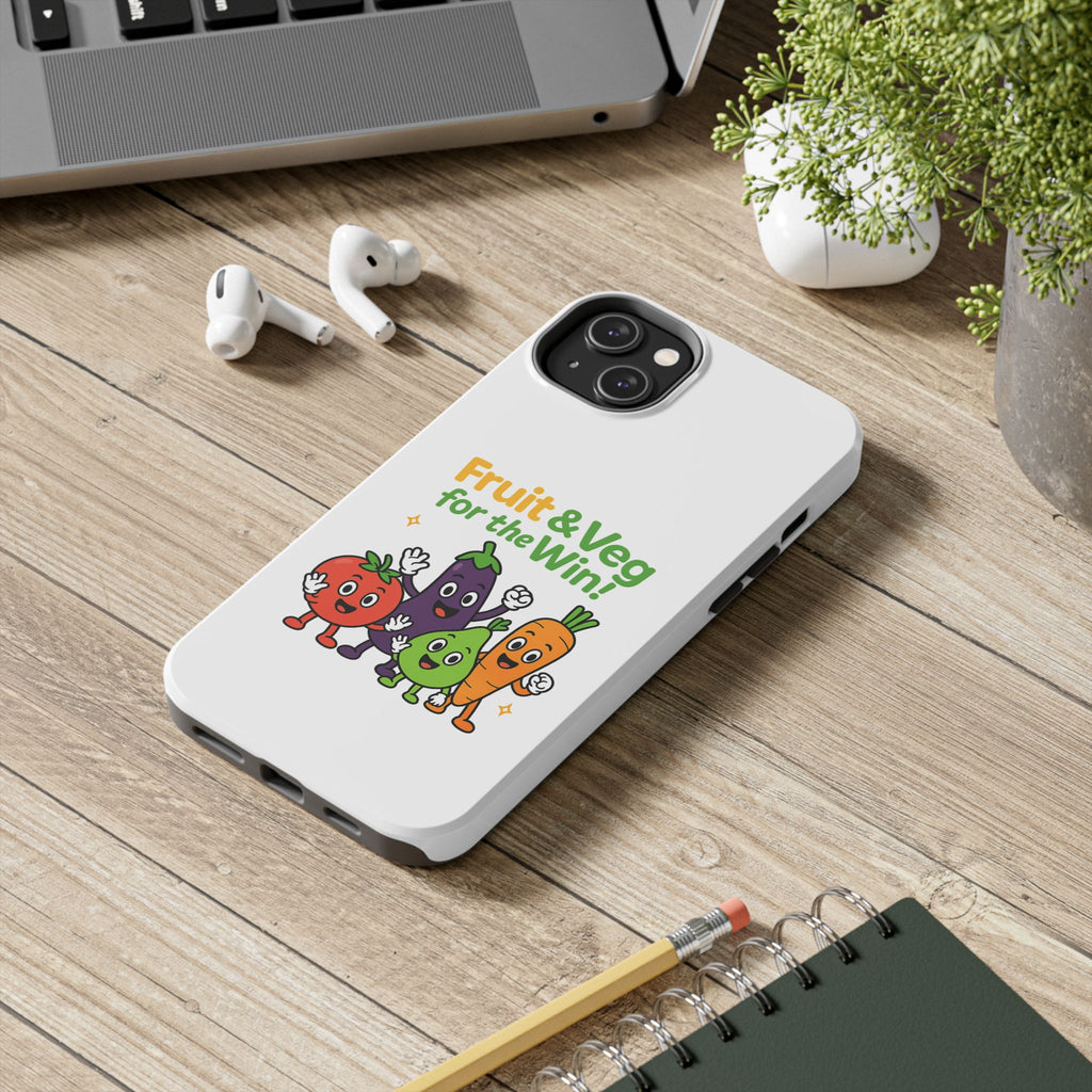 Phone Case — "Fruit & Veg for the Win!" Cute Healthy Veggie Design