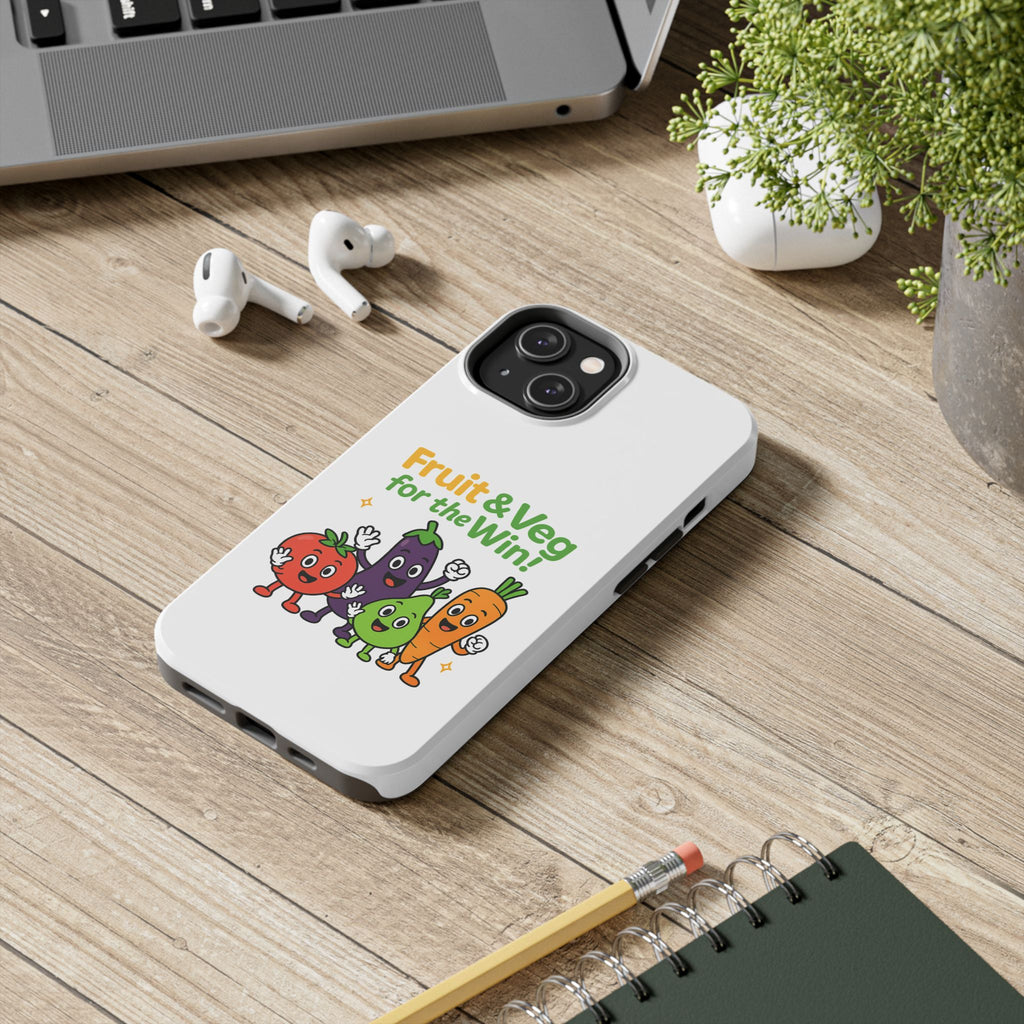 Phone Case — "Fruit & Veg for the Win!" Cute Healthy Veggie Design