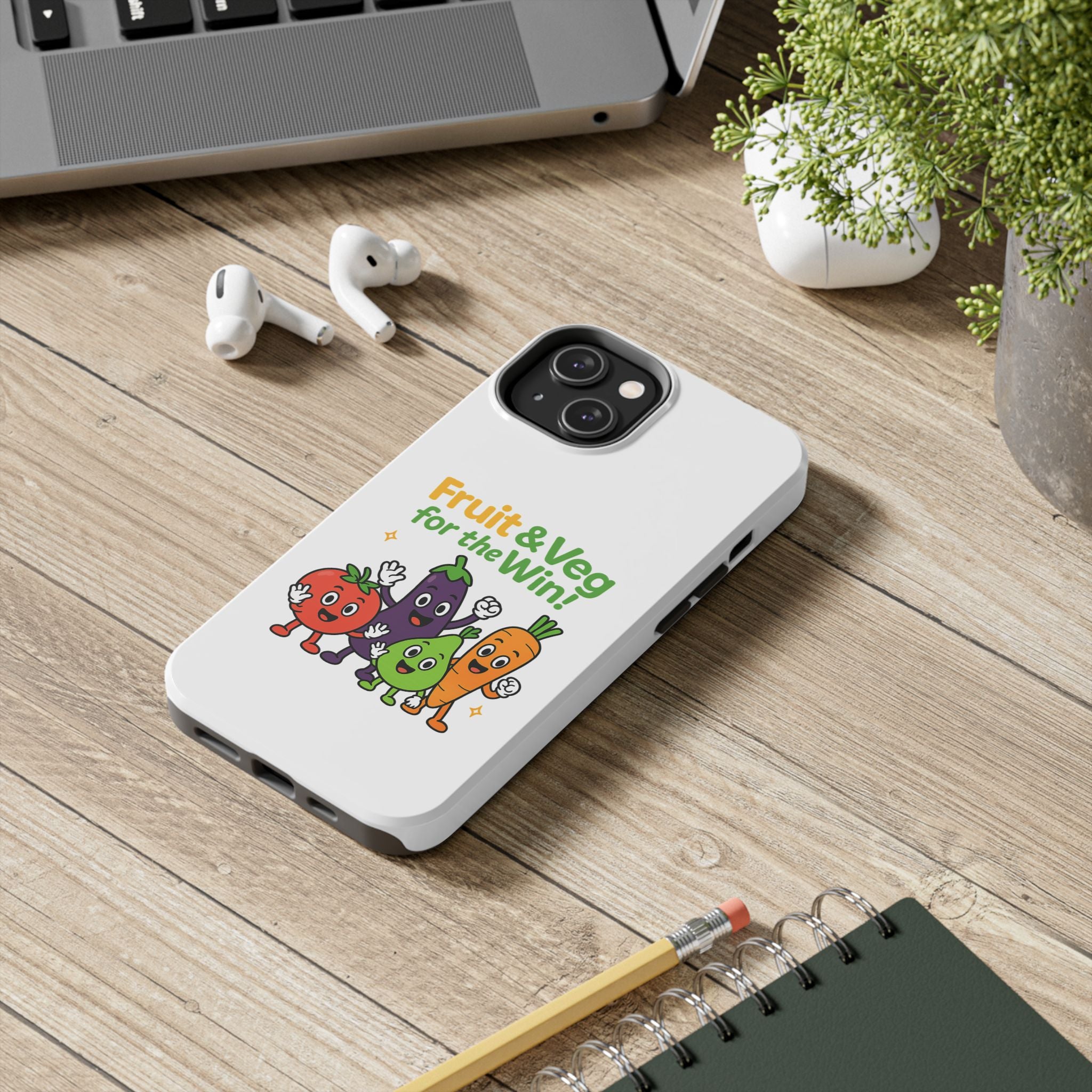 Phone Case — "Fruit & Veg for the Win!" Cute Healthy Veggie Design