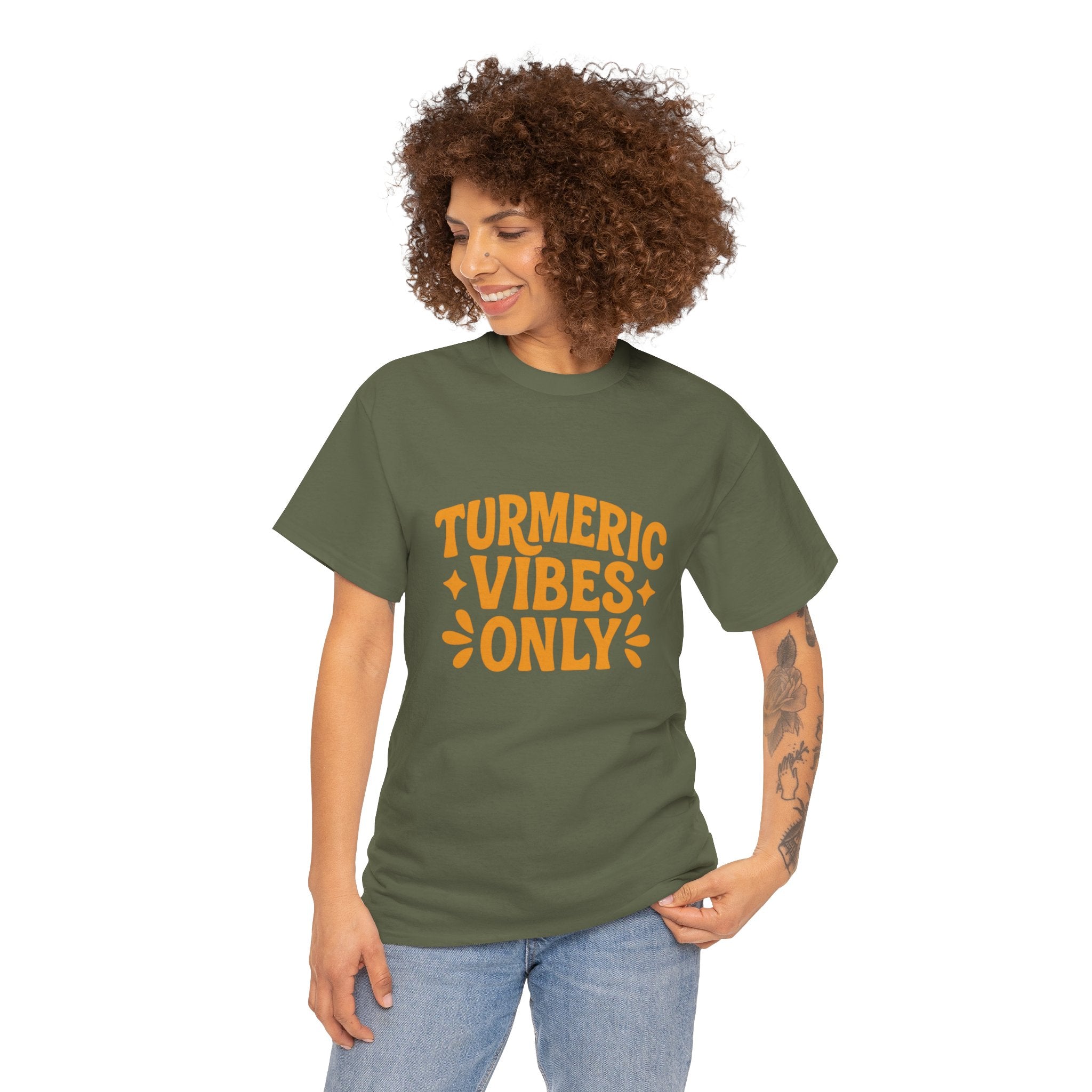 Turmeric Vibes Only Tee - Unisex Heavy Cotton Shirt for Wellness Lovers, Casual Wear, Gift for Friends, Summer Outfits, Mood-Boosting [...]