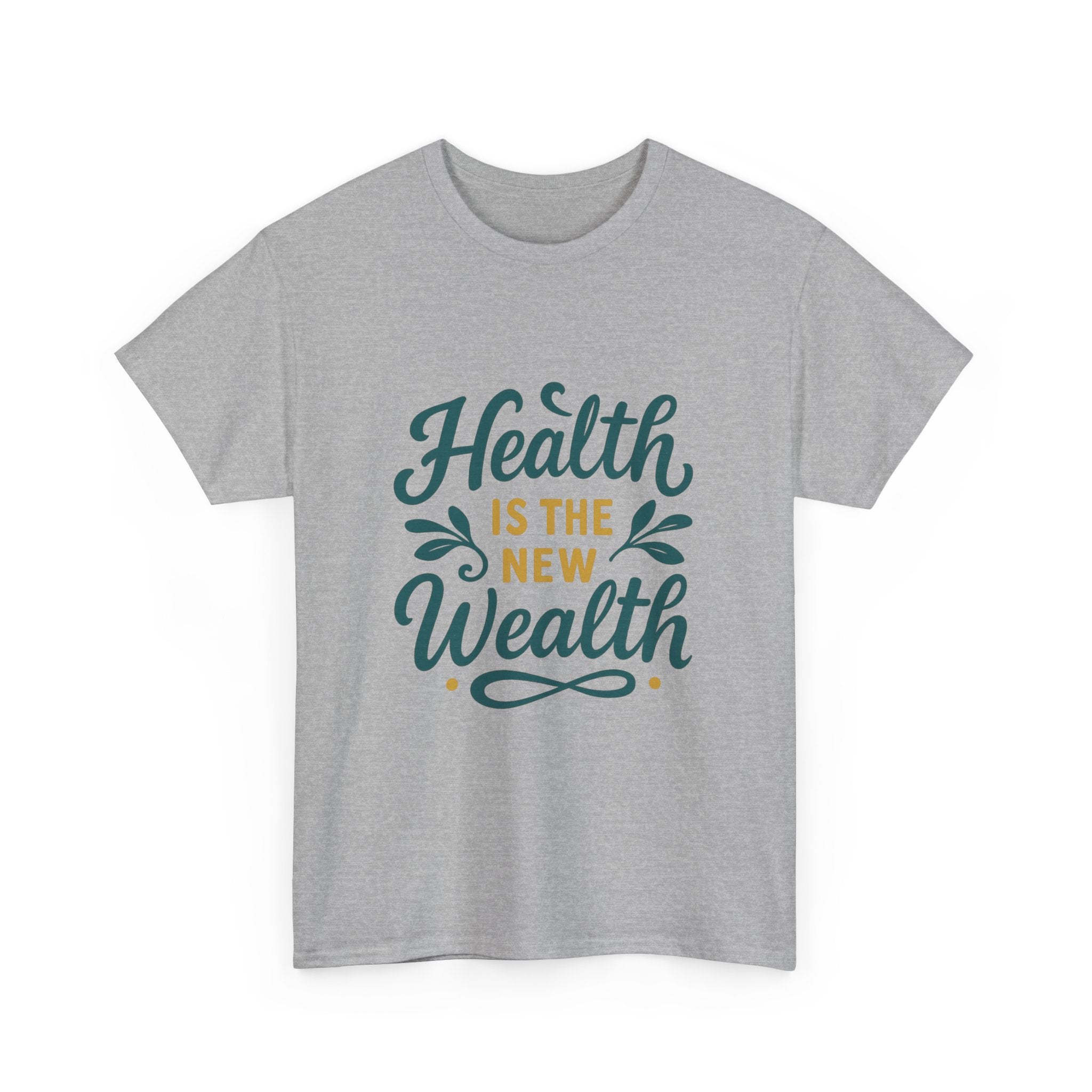 Health is the New Wealth Unisex Heavy Cotton Tee, Motivational T-Shirt, Wellness Gift, Inspirational Apparel, Casual Wear