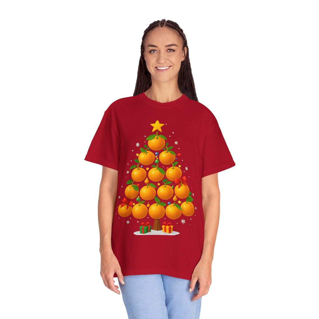 Orange Christmas Tree T-Shirt — Festive Citrus Holiday Tee
