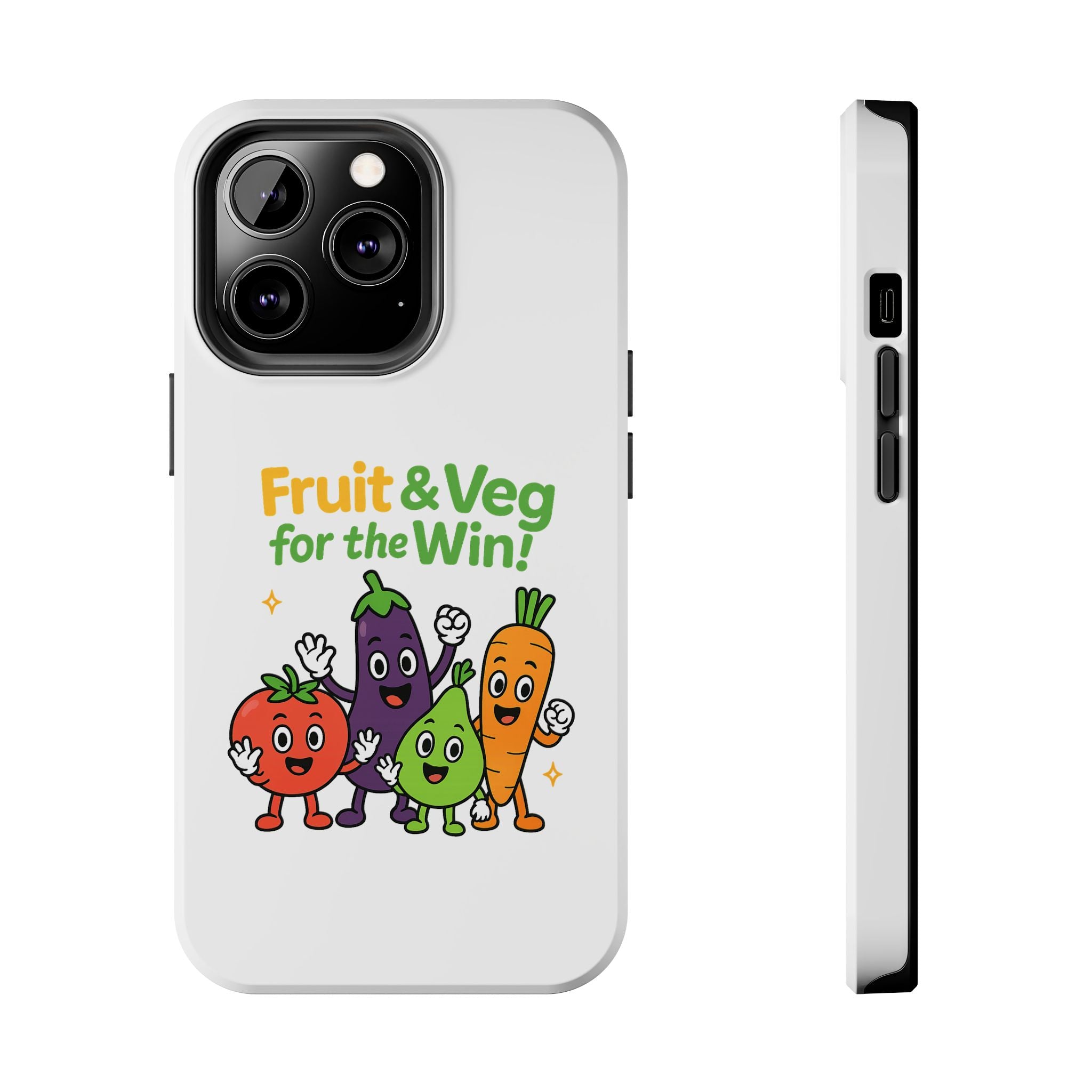 Phone Case — "Fruit & Veg for the Win!" Cute Healthy Veggie Design