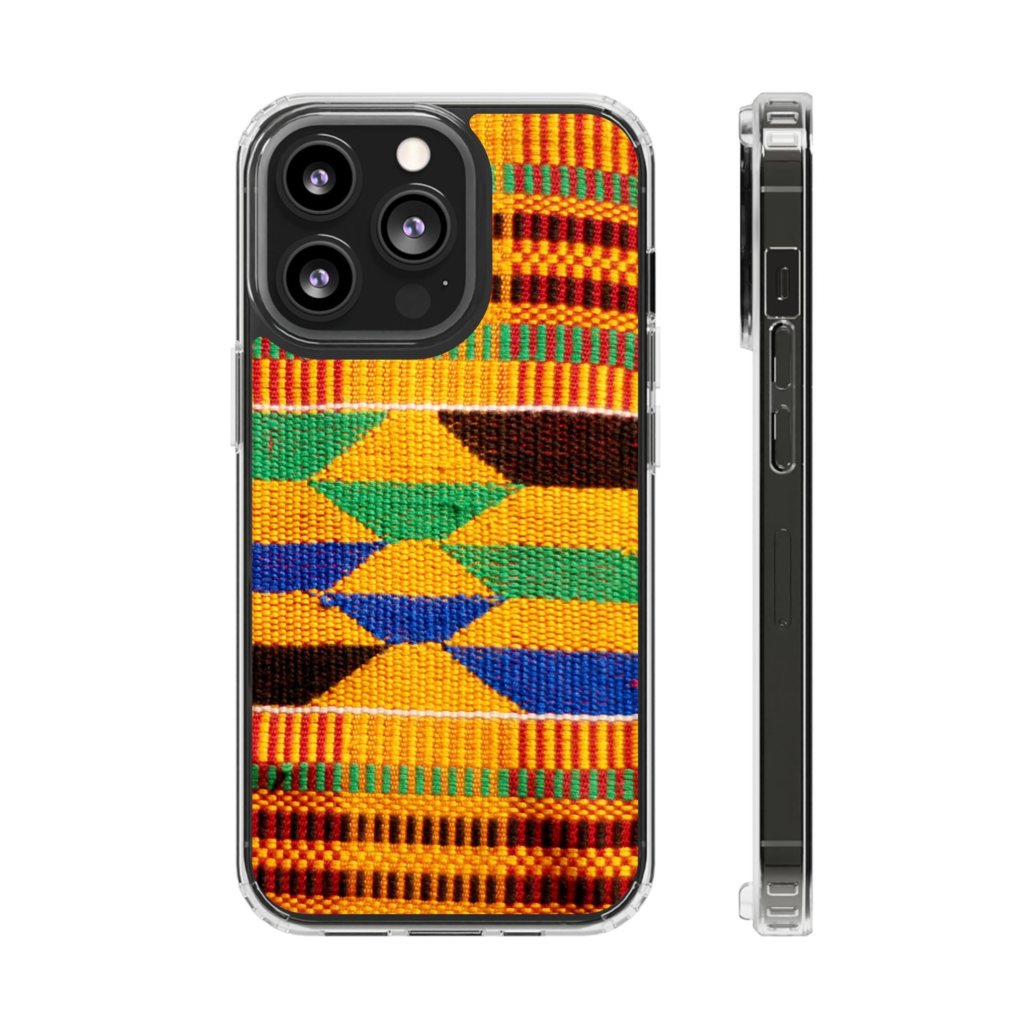 Kente Pattern Clear Impact-Resistant Phone Case