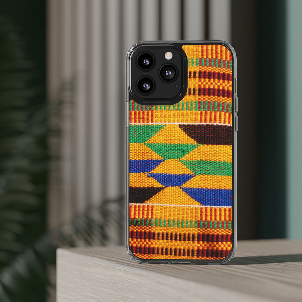 Kente Pattern Clear Impact-Resistant Phone Case