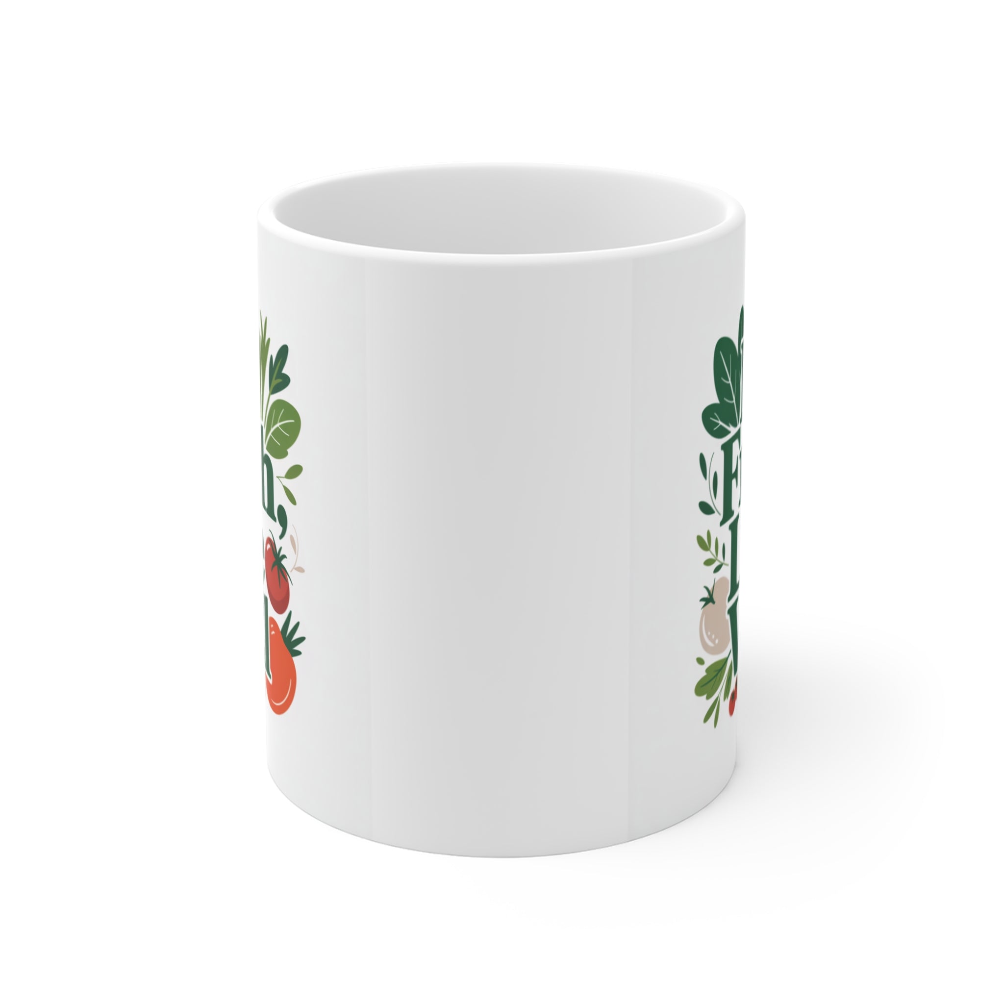 Eat Fresh Live Well Mug — Healthy Living Coffee Cup (11 oz)