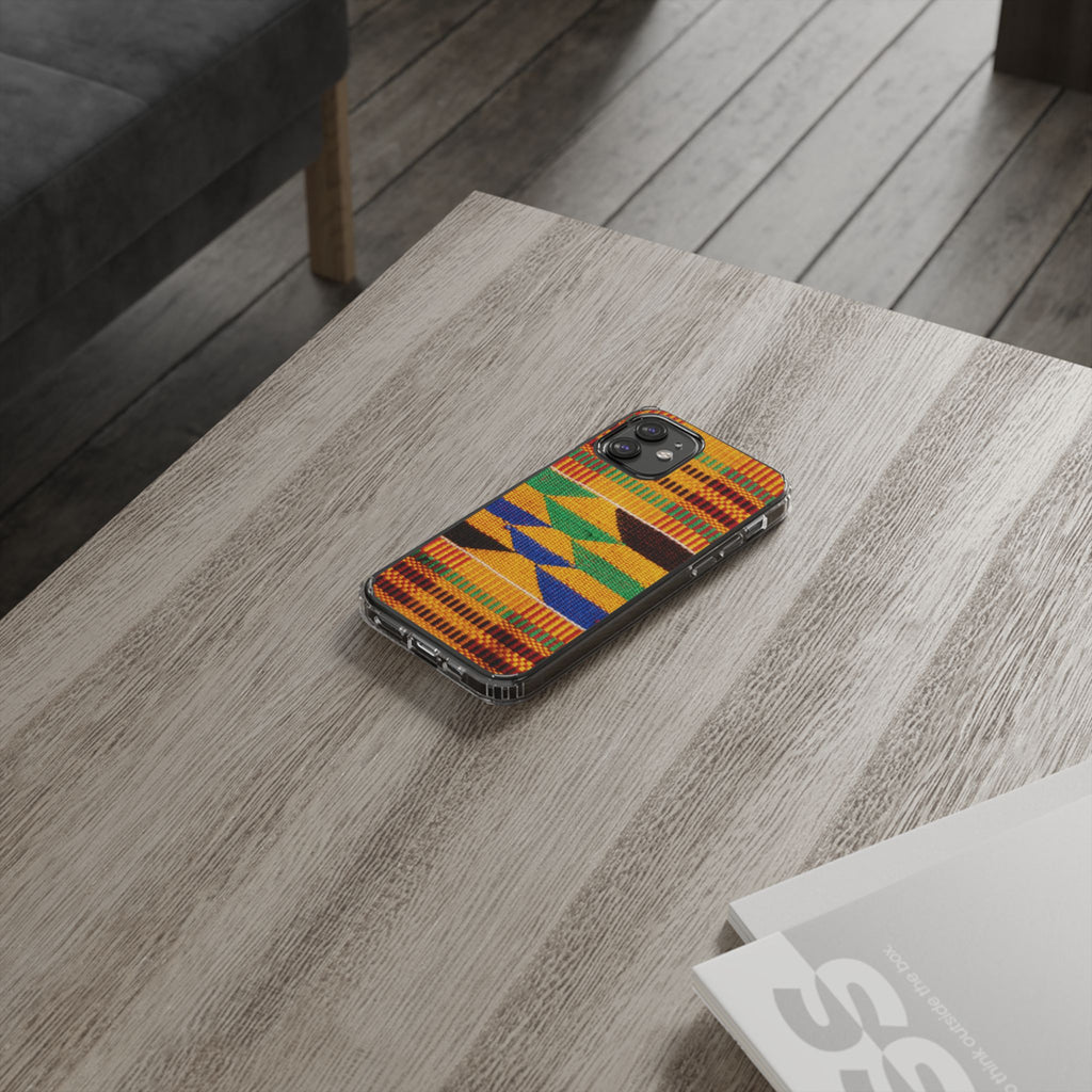 Kente Pattern Clear Impact-Resistant Phone Case