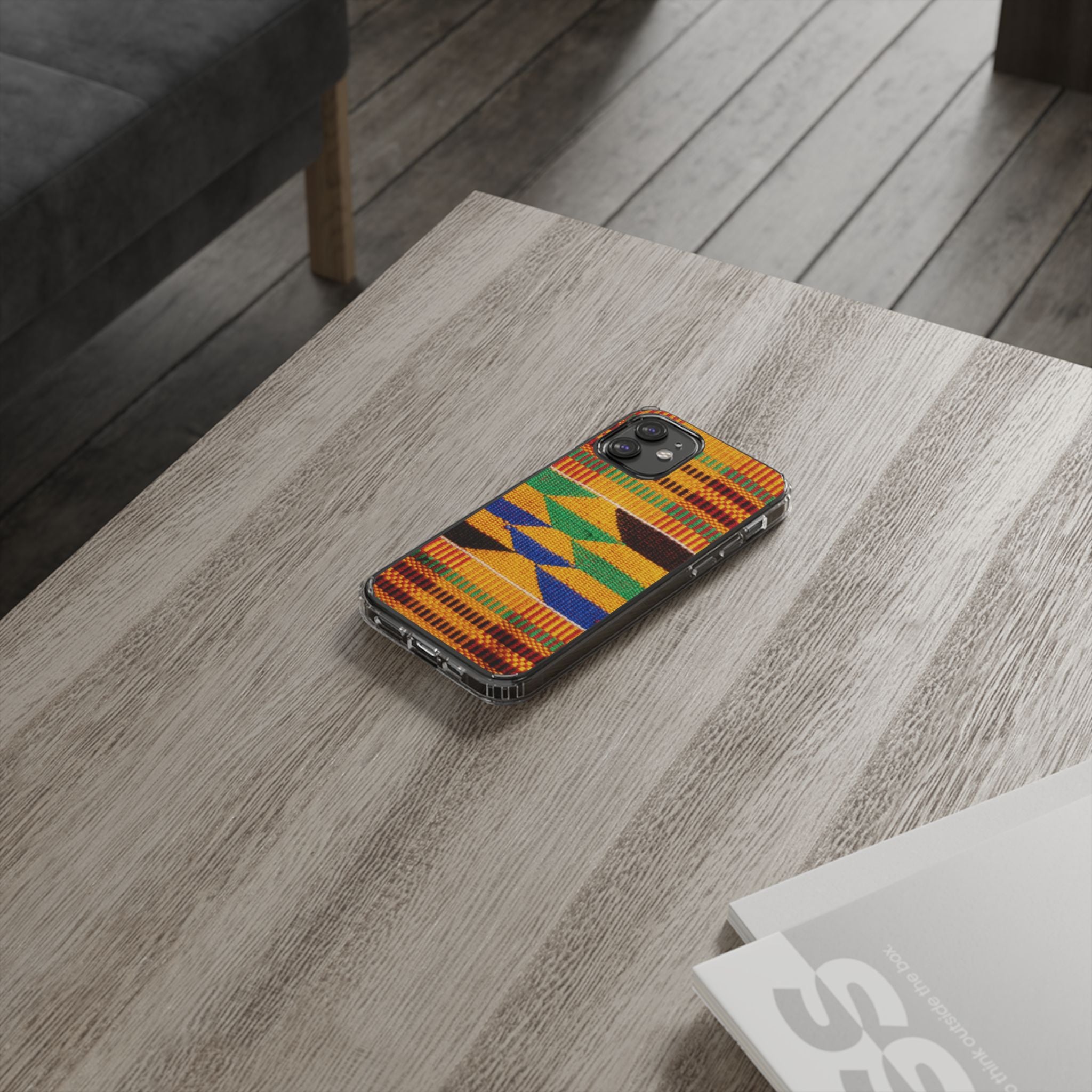 Kente Pattern Clear Impact-Resistant Phone Case