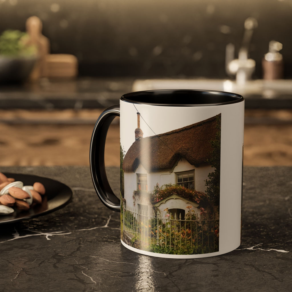 Thatched Cottage Photo Mug (11oz & 15oz) — Cozy English Cottage Scenic Coffee Cup