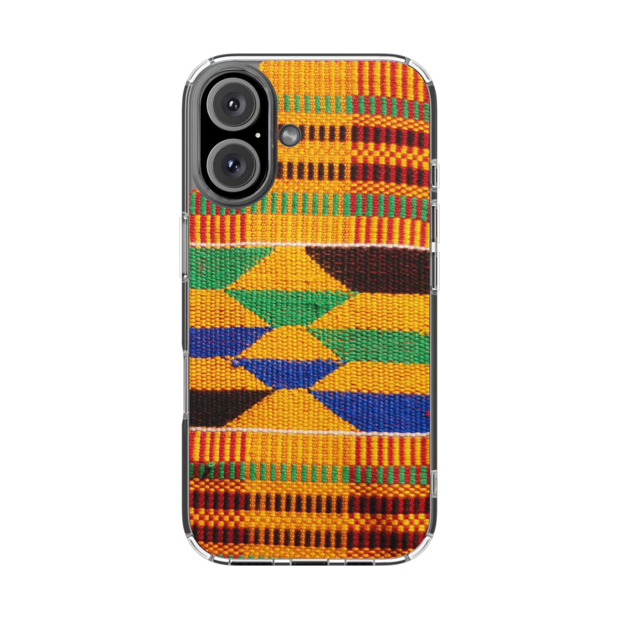 Kente Pattern Clear Impact-Resistant Phone Case