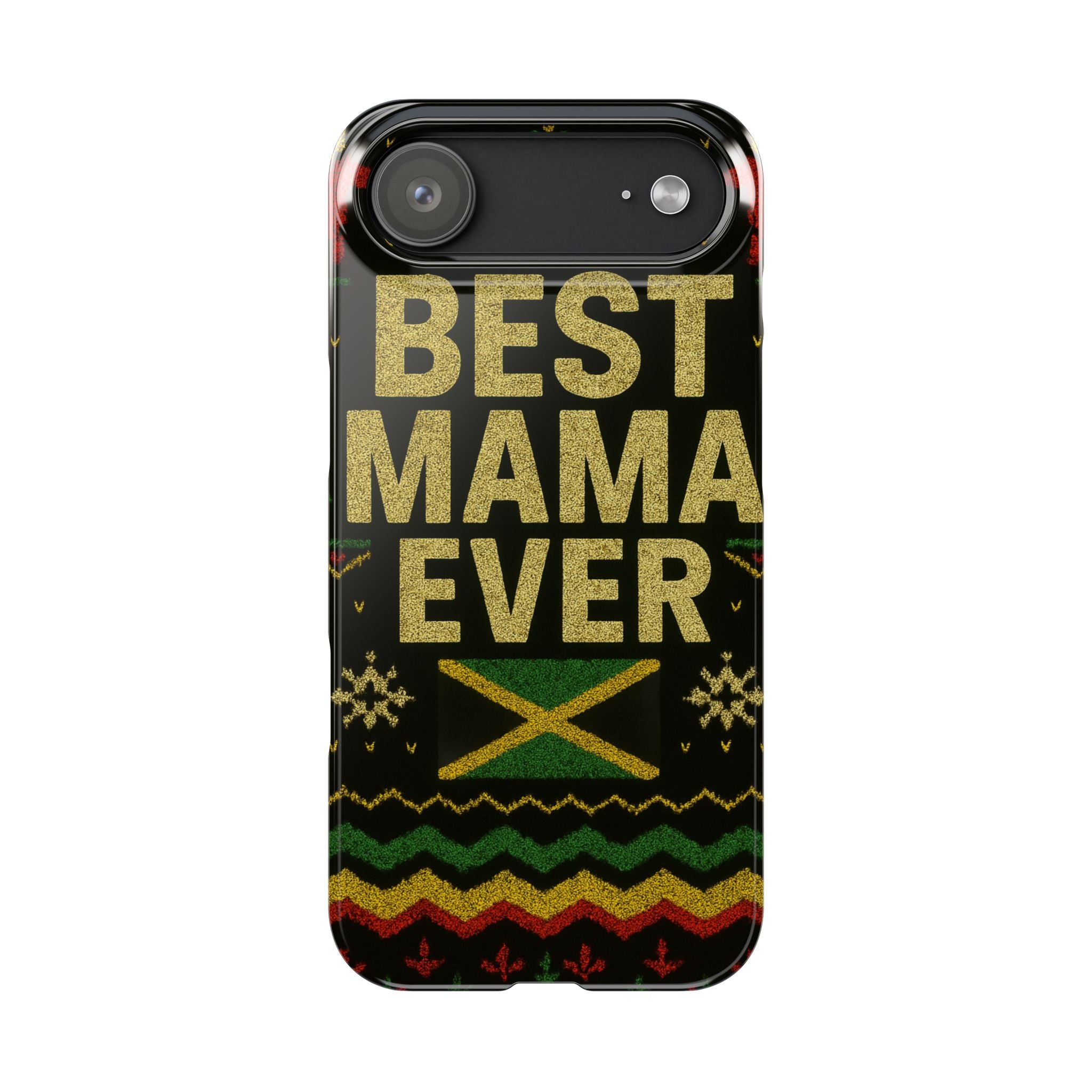 Slim Phone Case — 'Best Mama Ever' Jamaican Reggae Pattern