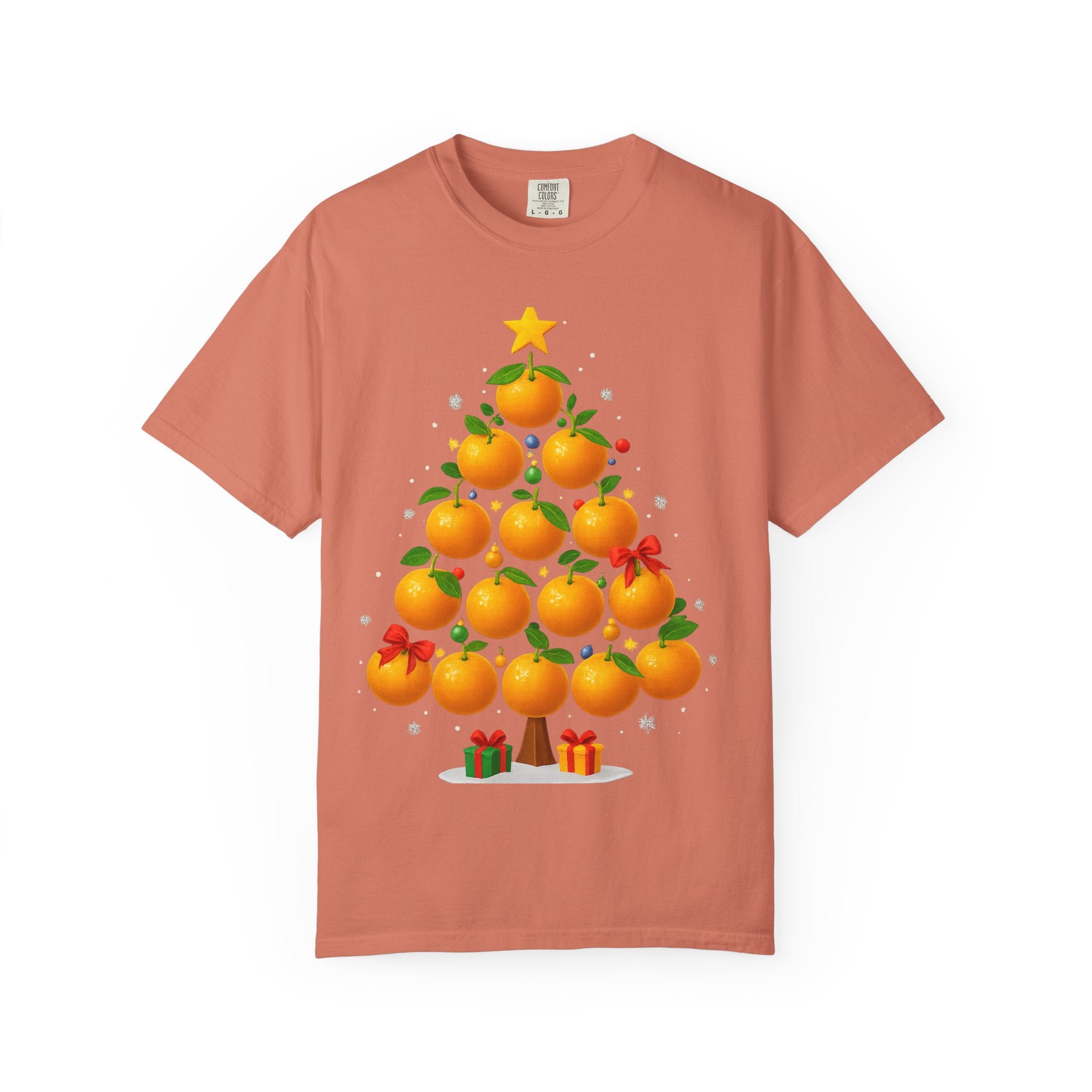 Orange Christmas Tree T-Shirt — Festive Citrus Holiday Tee
