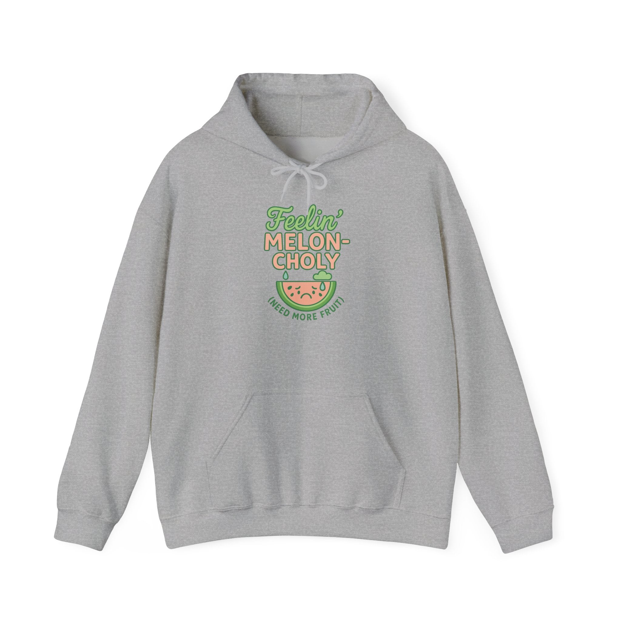 Melon-Choly Hoodie, Unisex Heavy Blend Sweatshirt, Funny Sweatshirt, Fruit-Themed Apparel, Gift for Fruit Lovers, Cute Autumn Hoodie