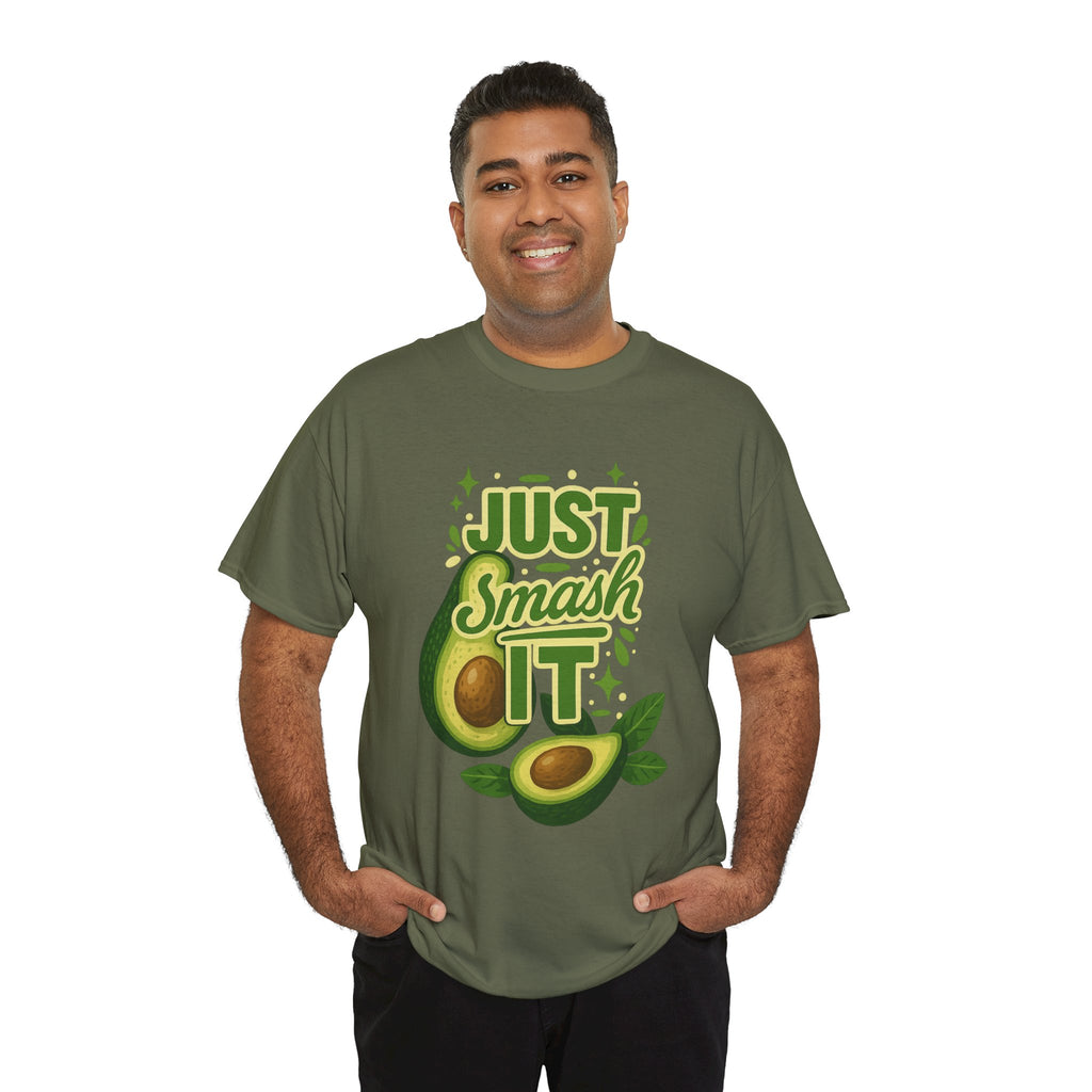 Avocado Lover Tee, Just Smash It T-Shirt, Funny Foodie Tee, Gift for Foodie Friends, Avocado Day Apparel, Casual Everyday Wear