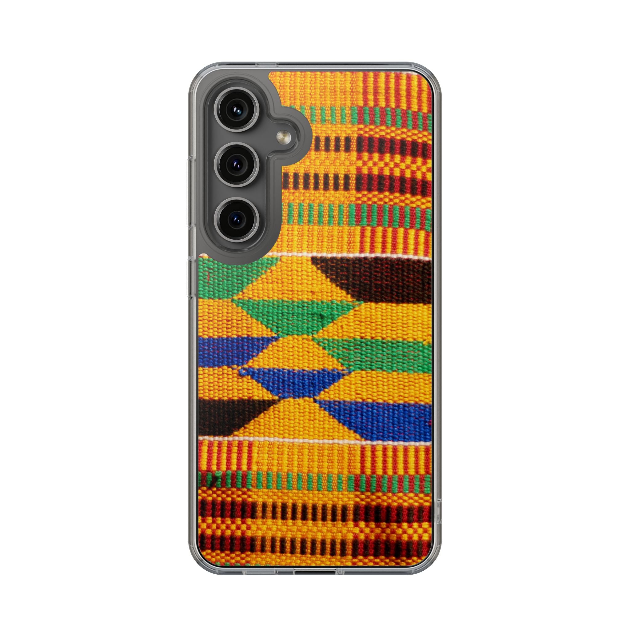 Kente Pattern Clear Impact-Resistant Phone Case