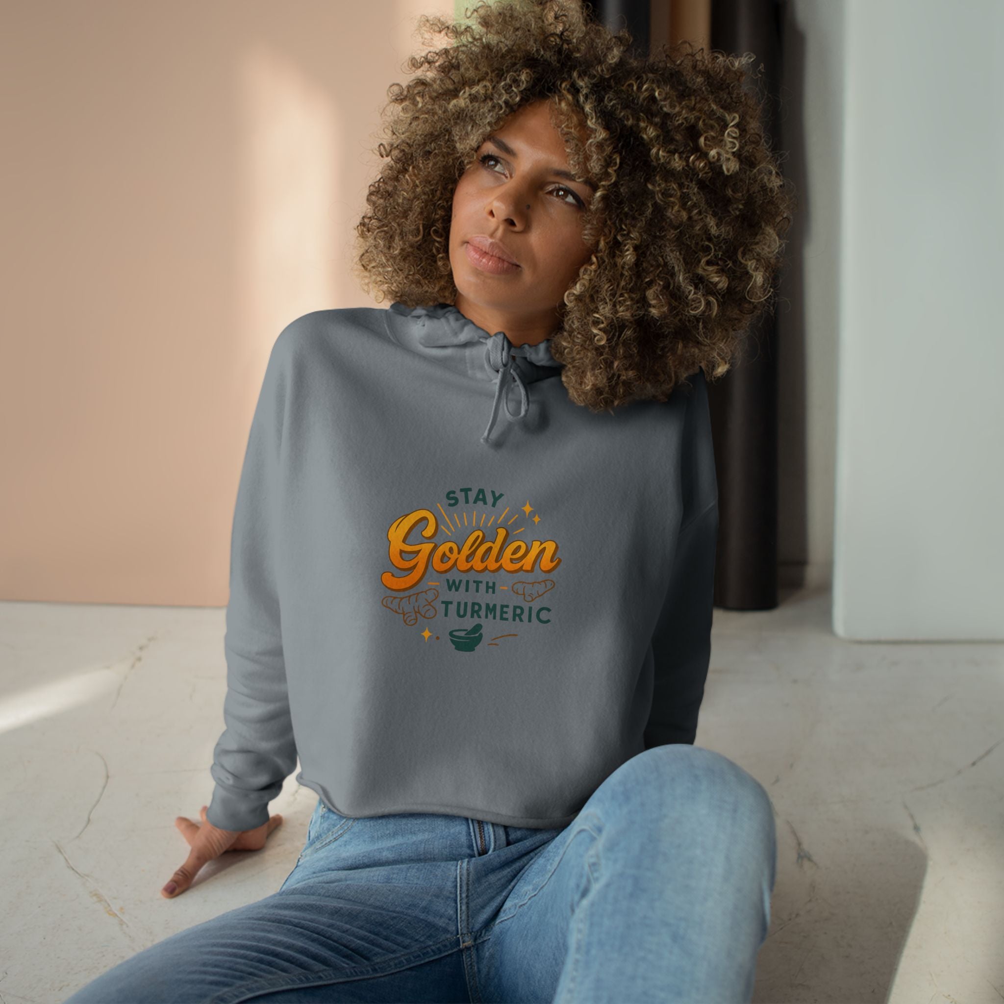 Stay Golden Crop Hoodie - Inspirational Gift for Health Enthusiasts, Trendy Activewear, Summer Fashion, Wellness Reminder, Gift for Friends