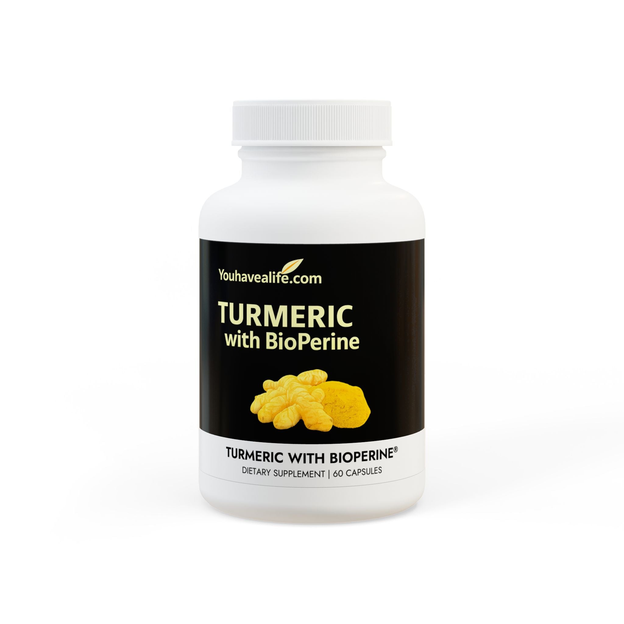 Turmeric with BioPerine® (Black Pepper Fruit Extract) Supplement (60 Capsules)