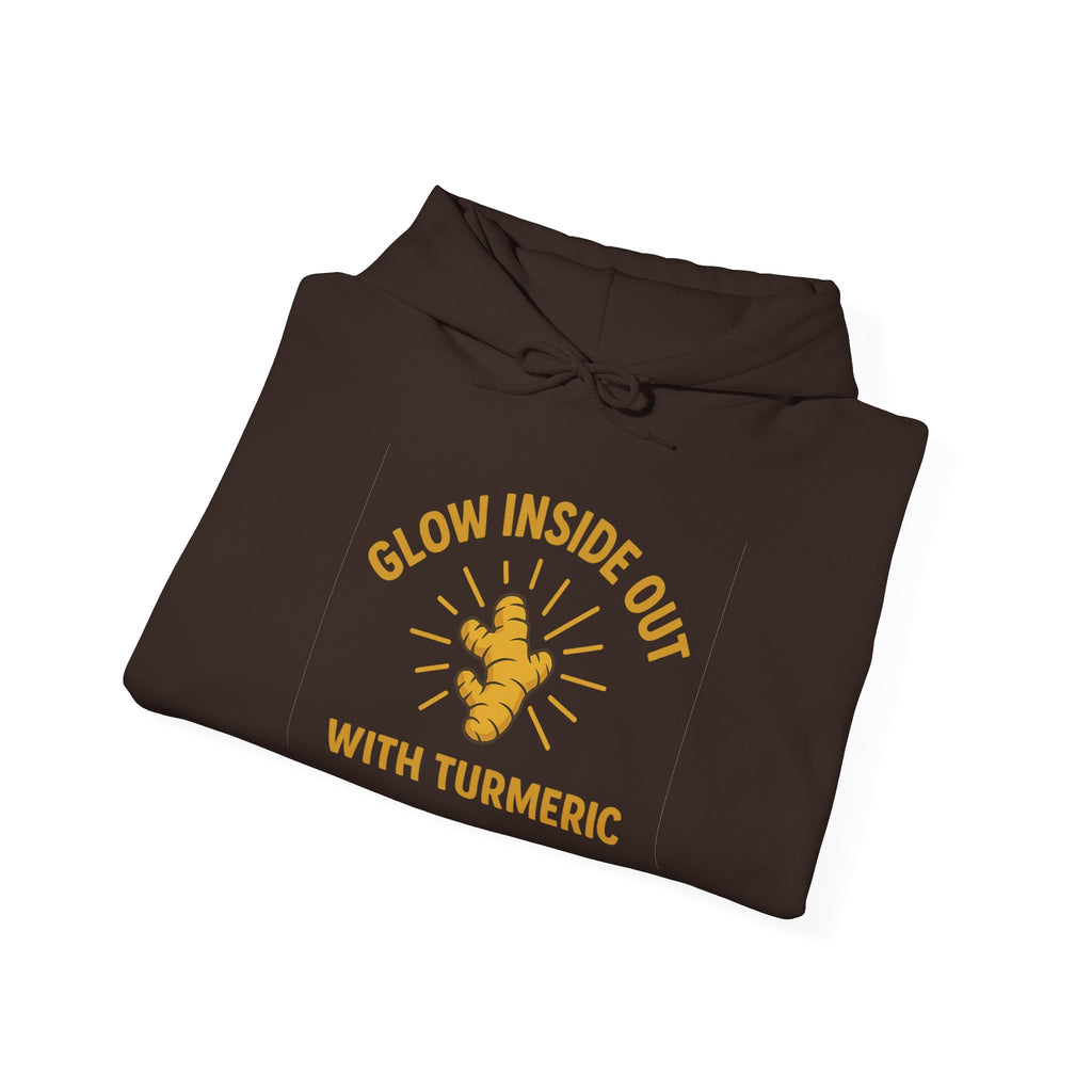 Glow Inside Out Turmeric Hoodie, Wellness Sweatshirt, Unisex Gift, Motivational Apparel, Cozy Fashion