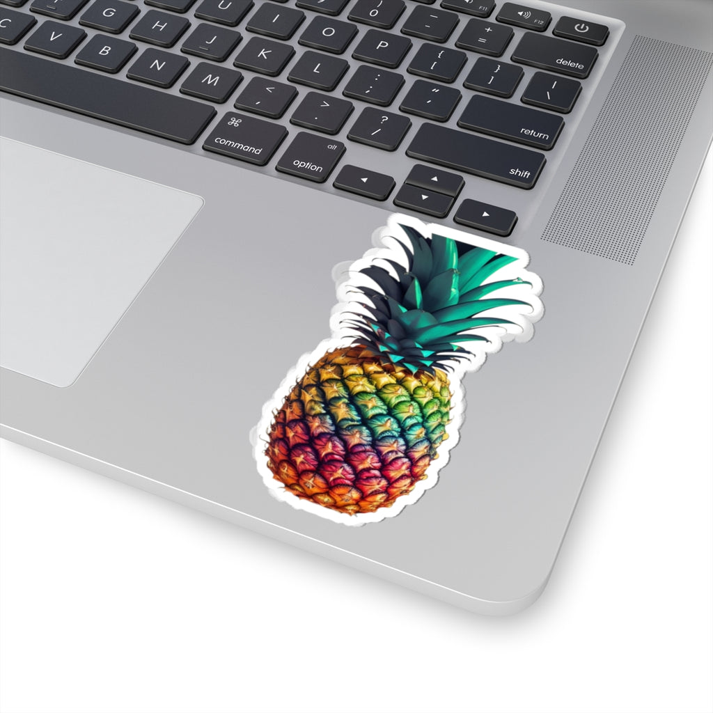 Vibrant Pineapple Kiss-Cut Stickers, Fun Decor, Laptop Accessories, Journal Decor, Tropical Vibe, Summer Party Favors