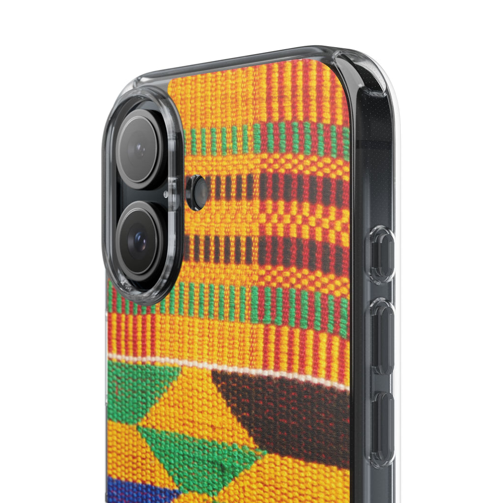 Kente Pattern Clear Impact-Resistant Phone Case