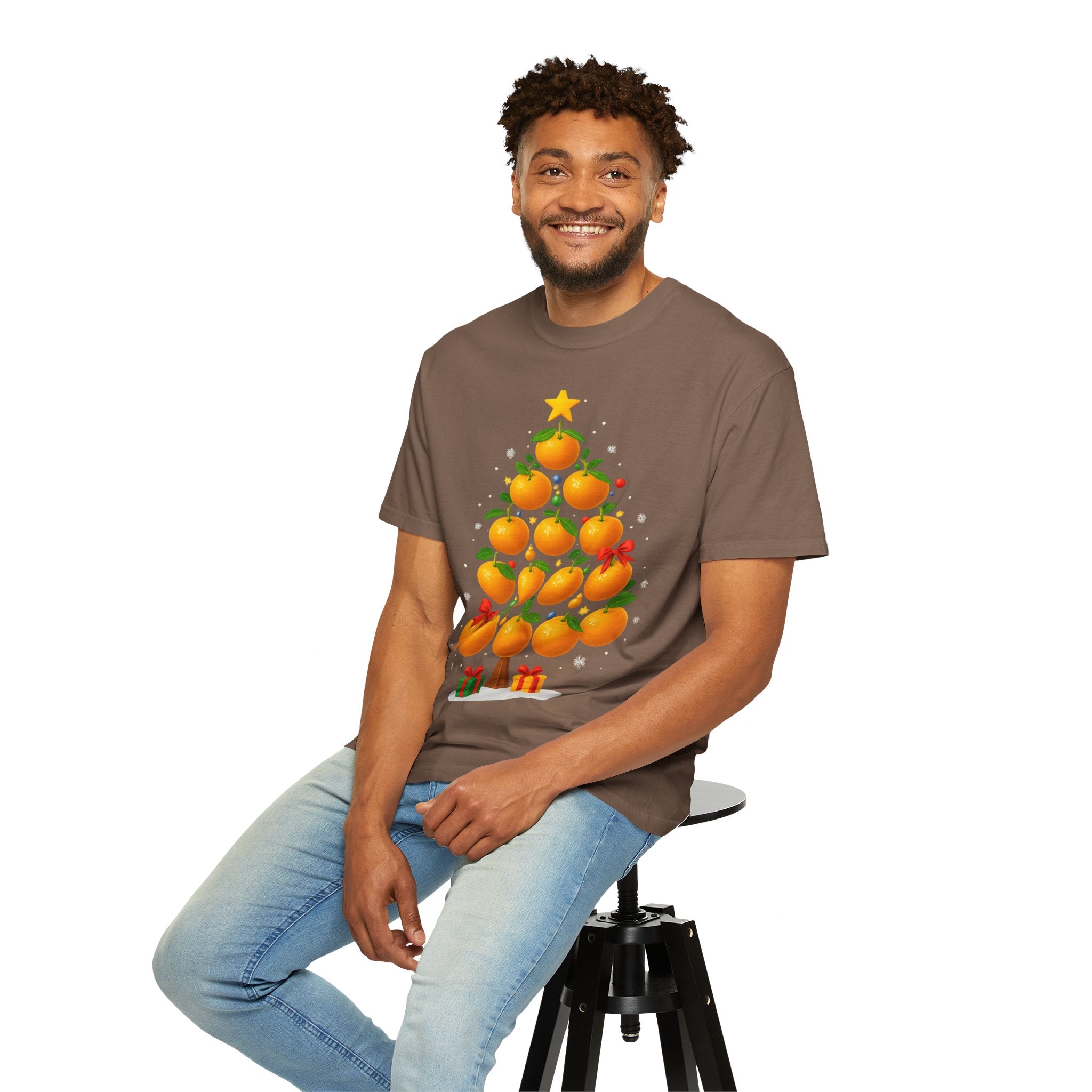 Orange Christmas Tree T-Shirt — Festive Citrus Holiday Tee