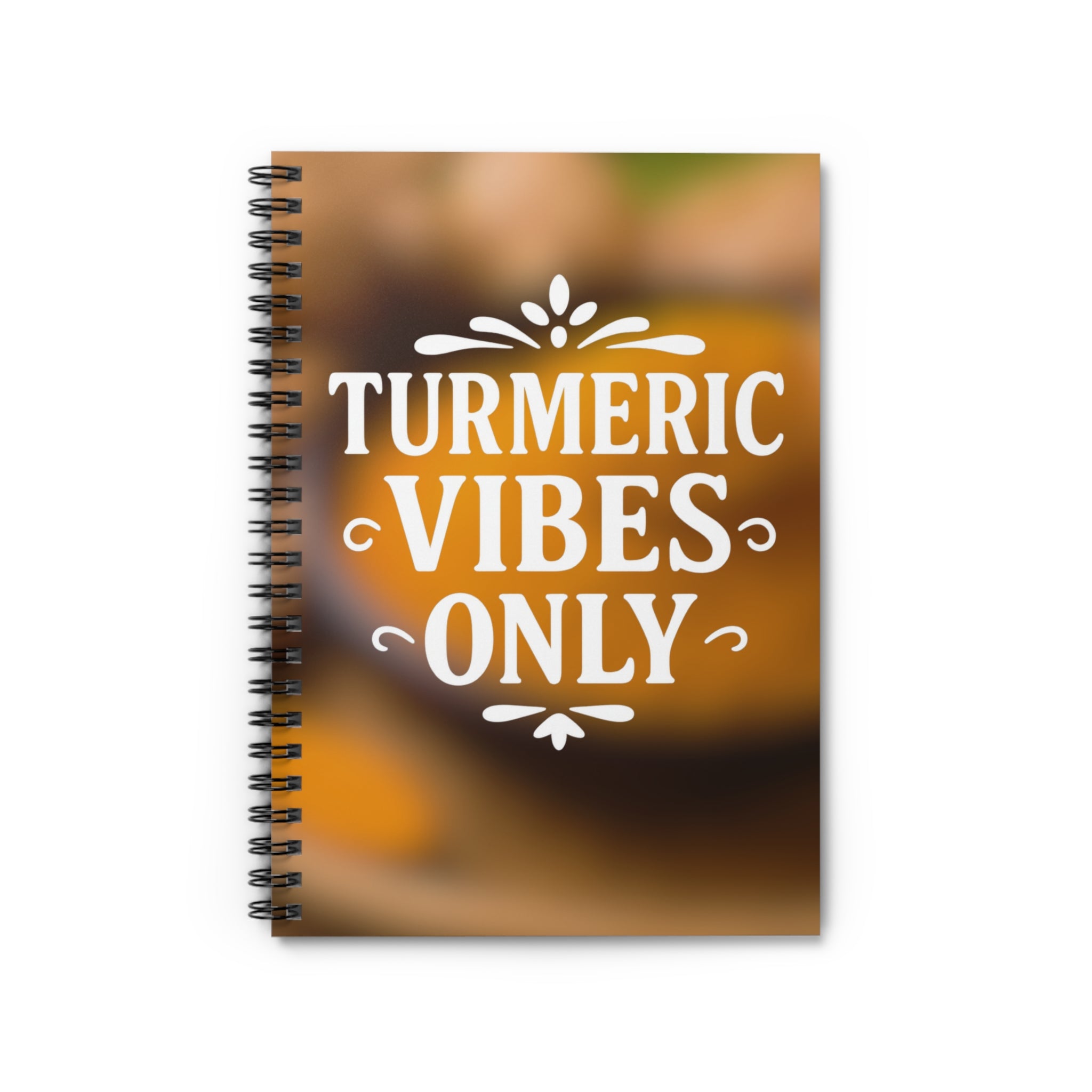 Turmeric Vibes Only Spiral Notebook - Aesthetic Journal for Mindfulness, Gift for Writers, School Supplies, Inspirational Notebook