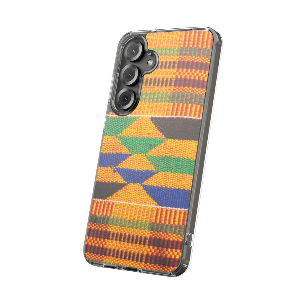 Kente Pattern Clear Impact-Resistant Phone Case