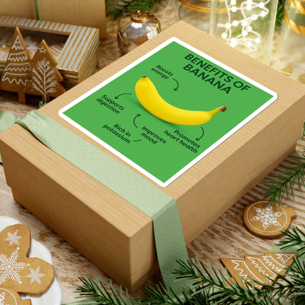 Banana Benefits Kiss-Cut Stickers - Fun, Educational, Colorful Decals for Laptops, Water Bottles, and Journals, Great Gift for Fruit [...]