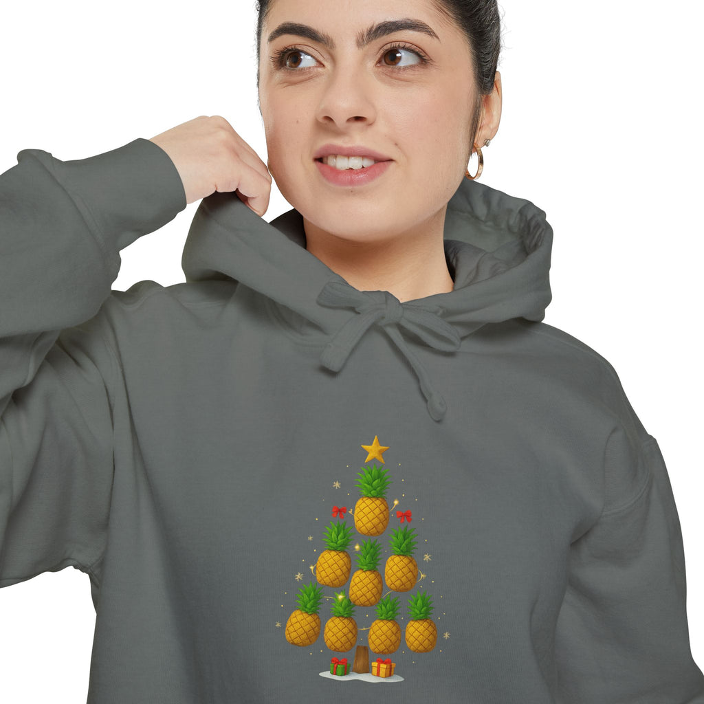 Pineapple Christmas Tree Hoodie — Festive Tropical Holiday Sweatshirt