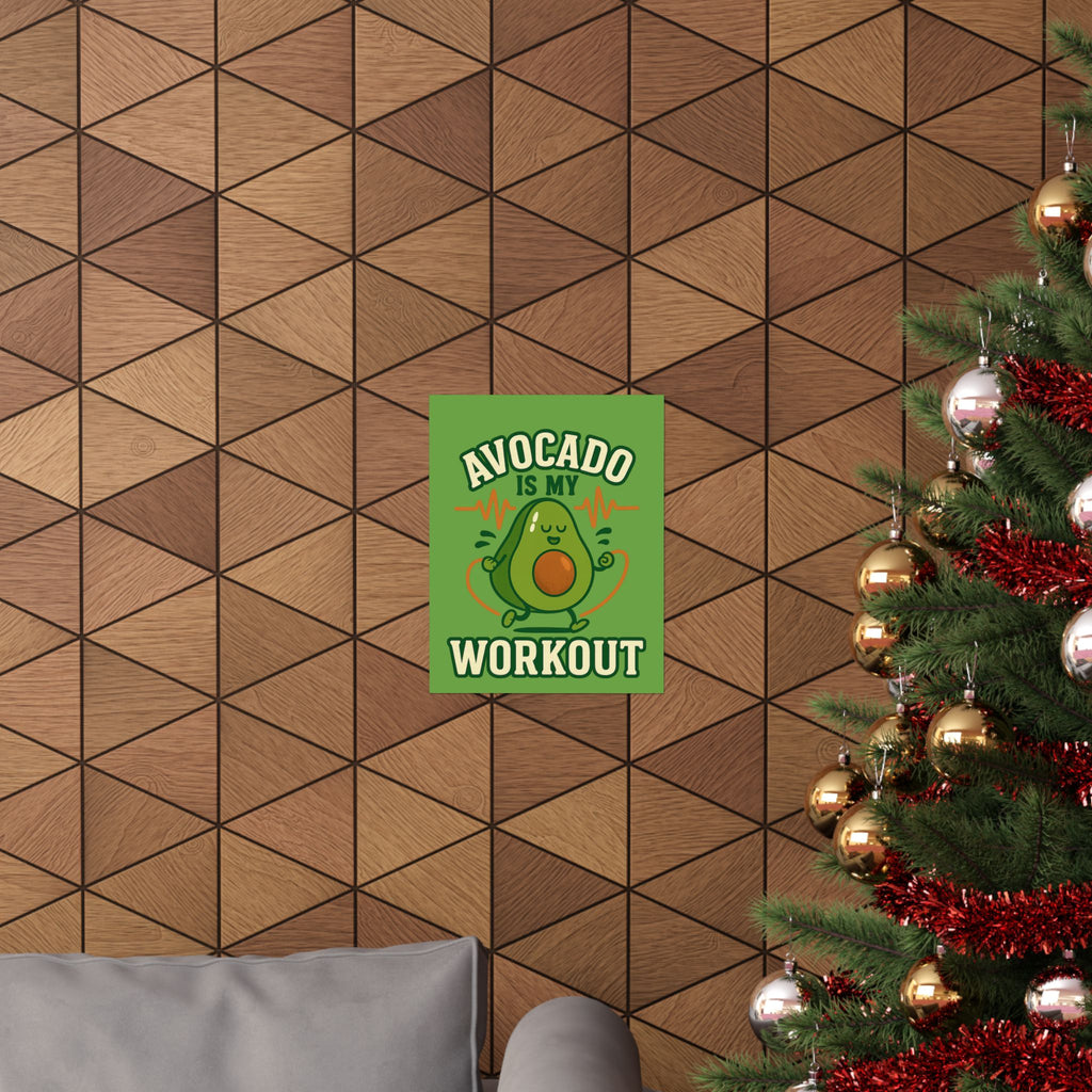 Avocado Workout Matte Vertical Poster, Funny Wall Art, Fitness Decor, Avocado Lover Gift, Gym Motivation, Quirky Home Decor