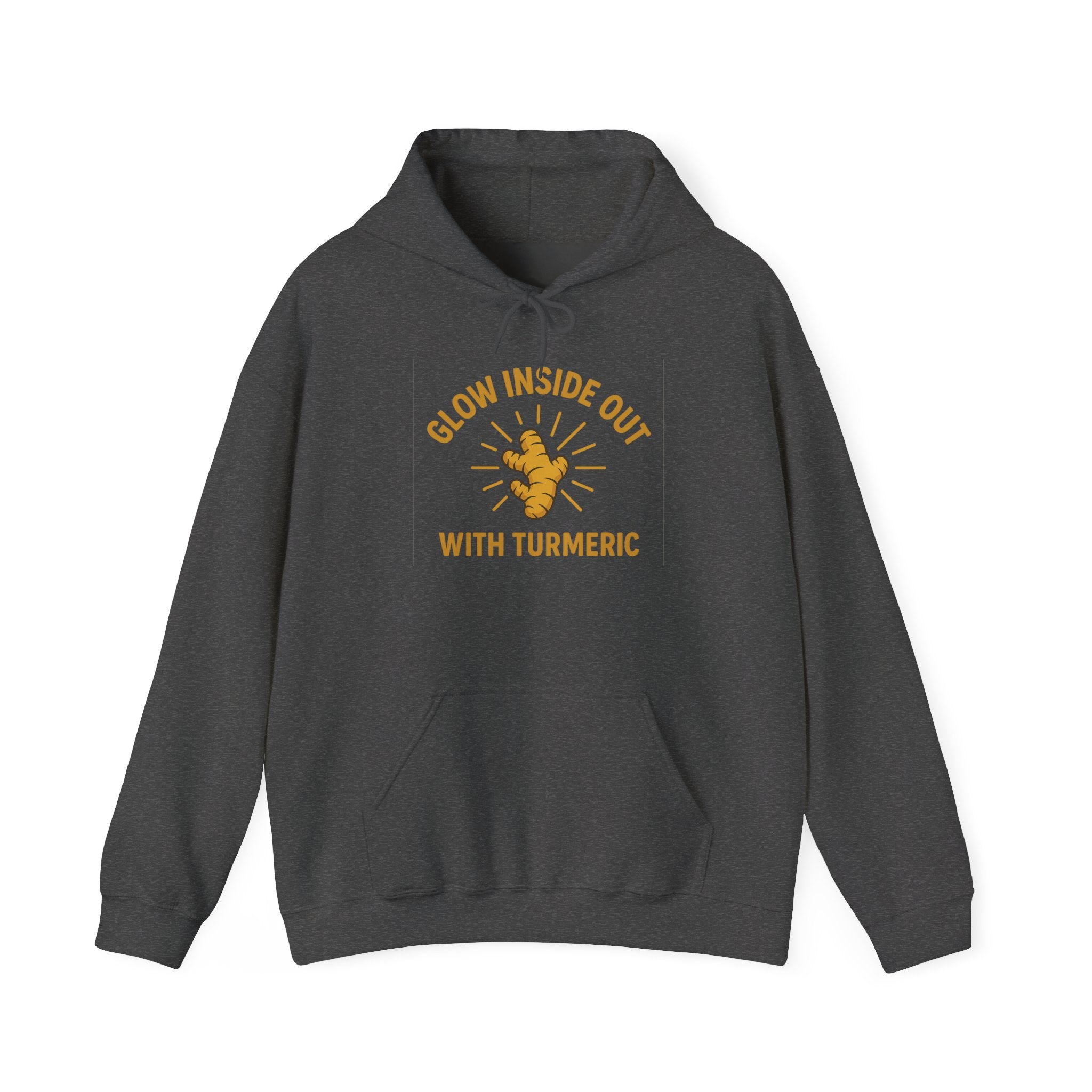 Glow Inside Out Turmeric Hoodie, Wellness Sweatshirt, Unisex Gift, Motivational Apparel, Cozy Fashion