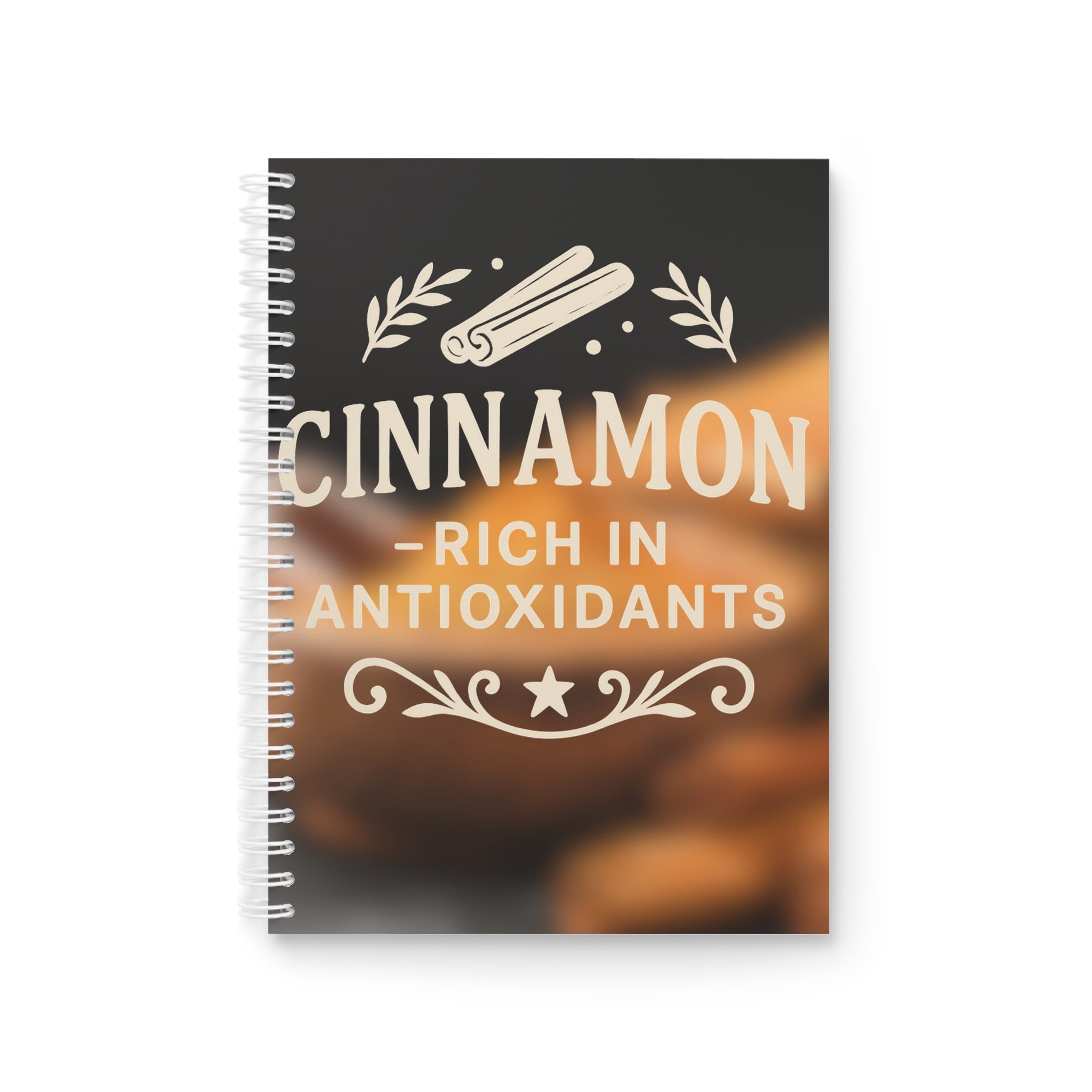 Cinnamon Spiral Notebook - Perfect for Recipes, Journaling, School, Gifts, Stationery, and Food Lovers