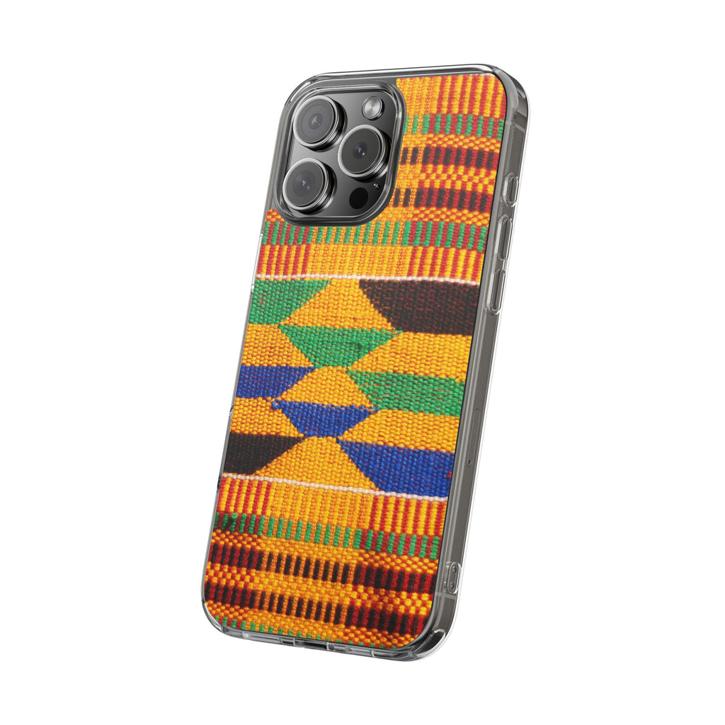 Kente Pattern Clear Impact-Resistant Phone Case