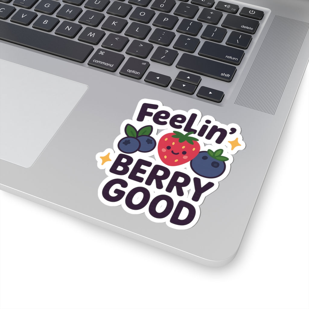 Fun Fruit Kiss-Cut Stickers - Perfect for Laptops, Scrapbooking, Parties, Gifts, and Decor - 'Feelin' Berry Good' Design