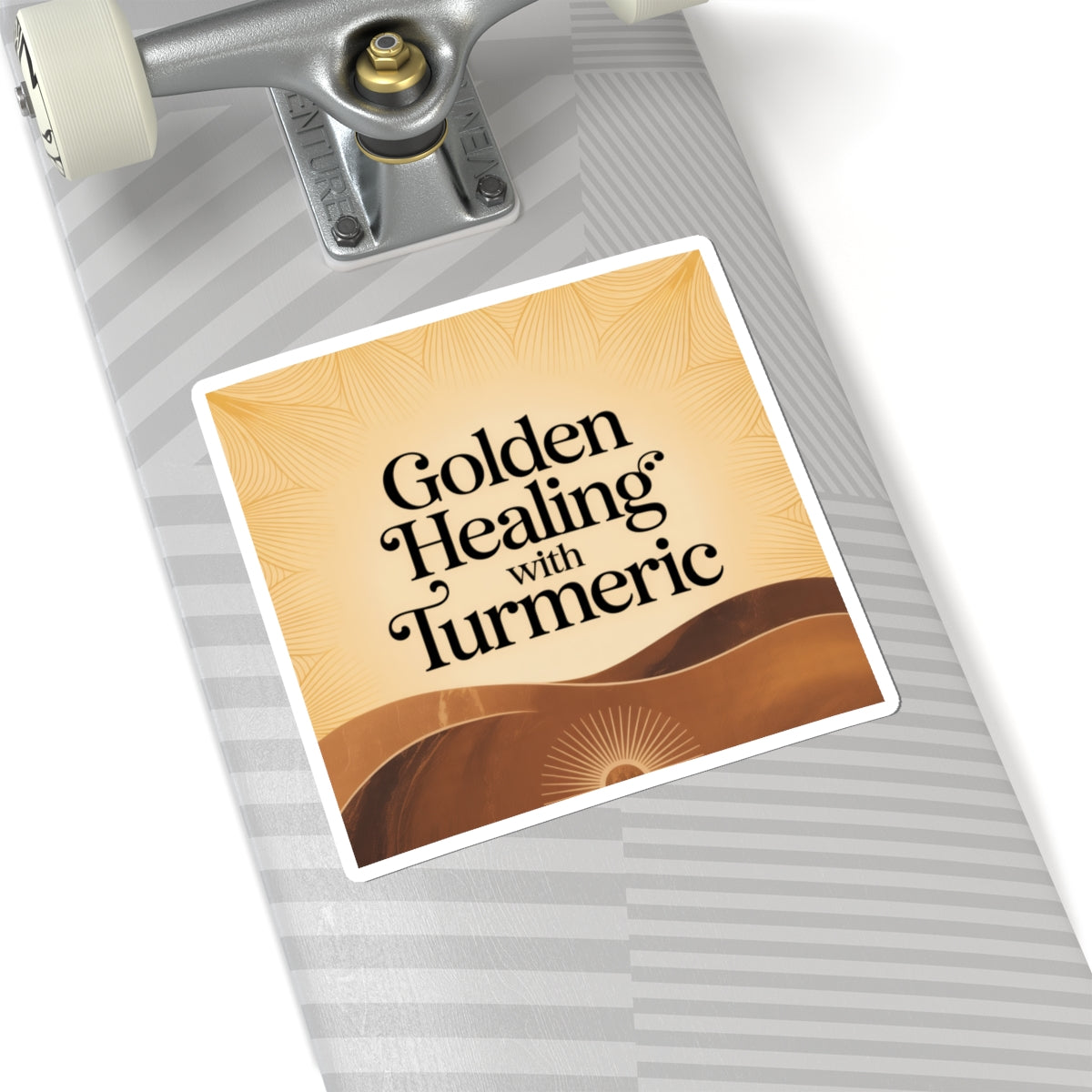 Golden Healing Turmeric Stickers | Wellness Decor, Laptop Stickers, Gift for Health Enthusiasts, Boho Aesthetic, Holistic Living