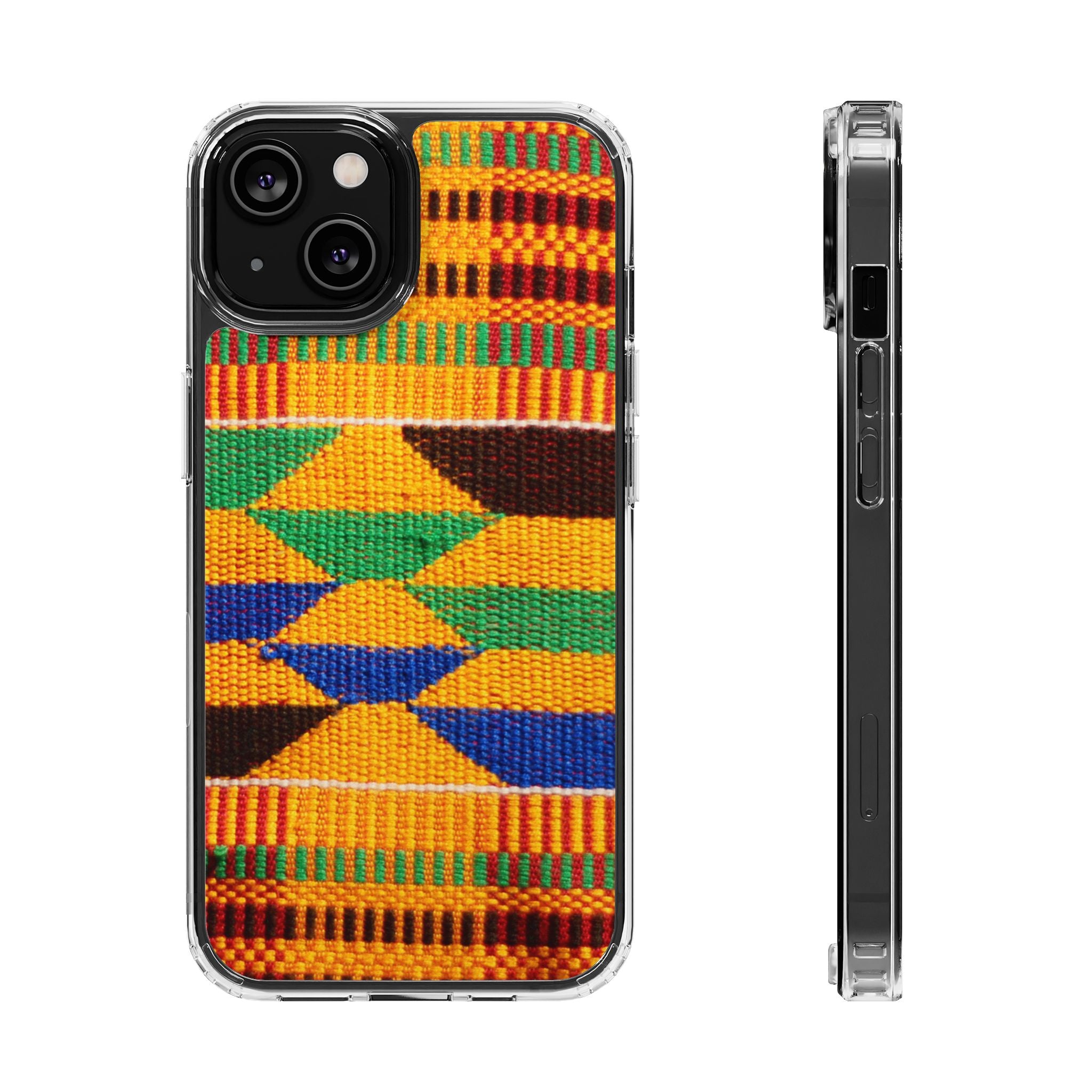 Kente Pattern Clear Impact-Resistant Phone Case