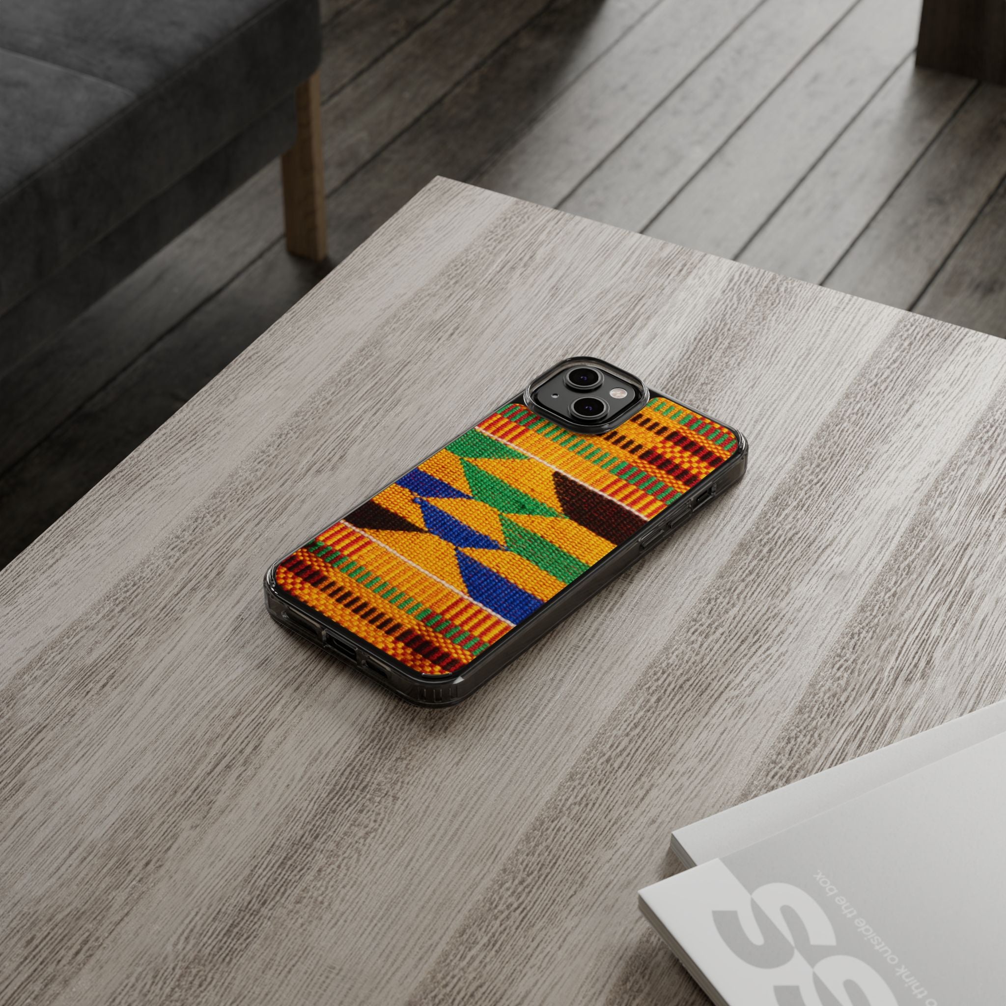 Kente Pattern Clear Impact-Resistant Phone Case