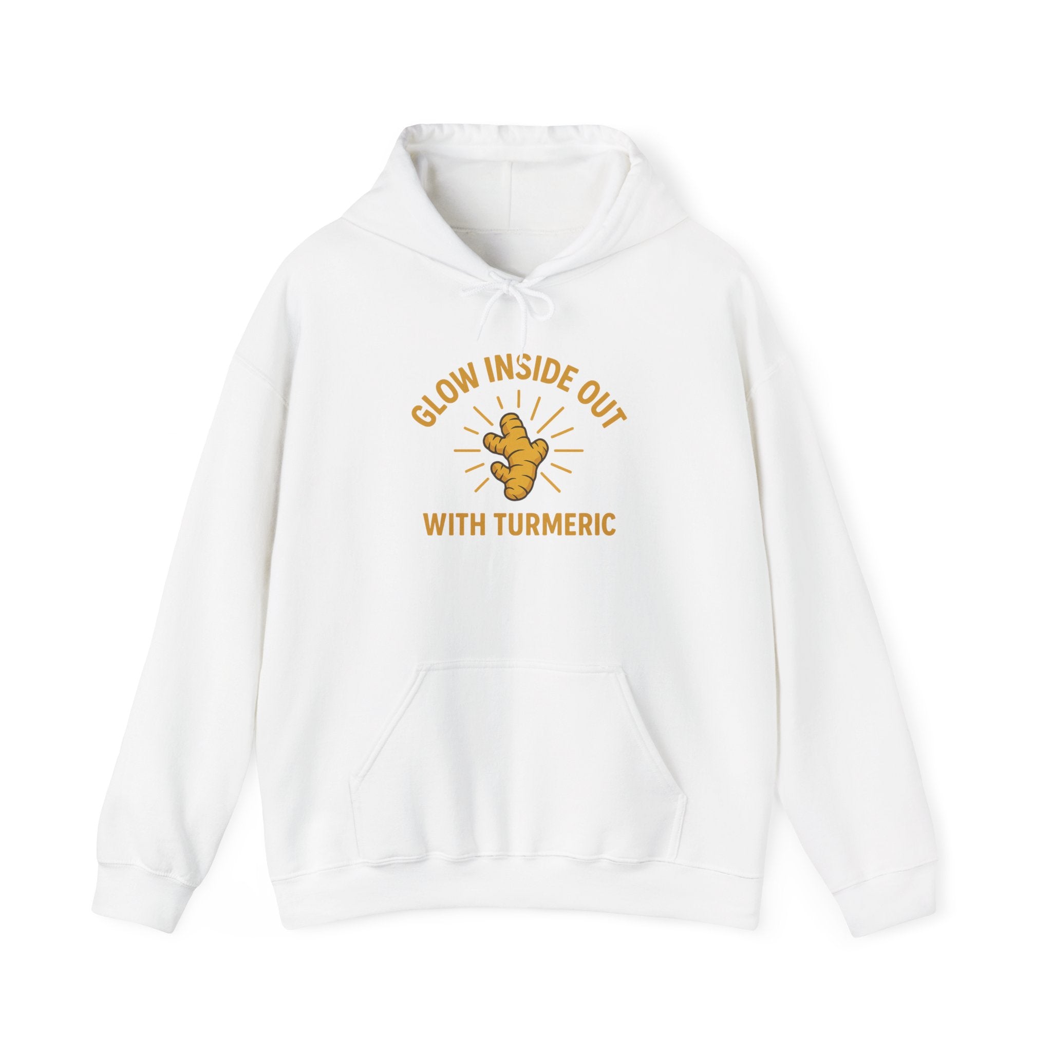 Glow Inside Out Turmeric Hoodie, Wellness Sweatshirt, Unisex Gift, Motivational Apparel, Cozy Fashion