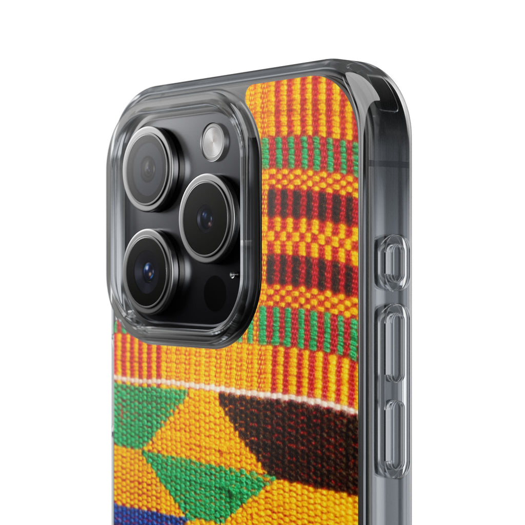 Kente Pattern Clear Impact-Resistant Phone Case