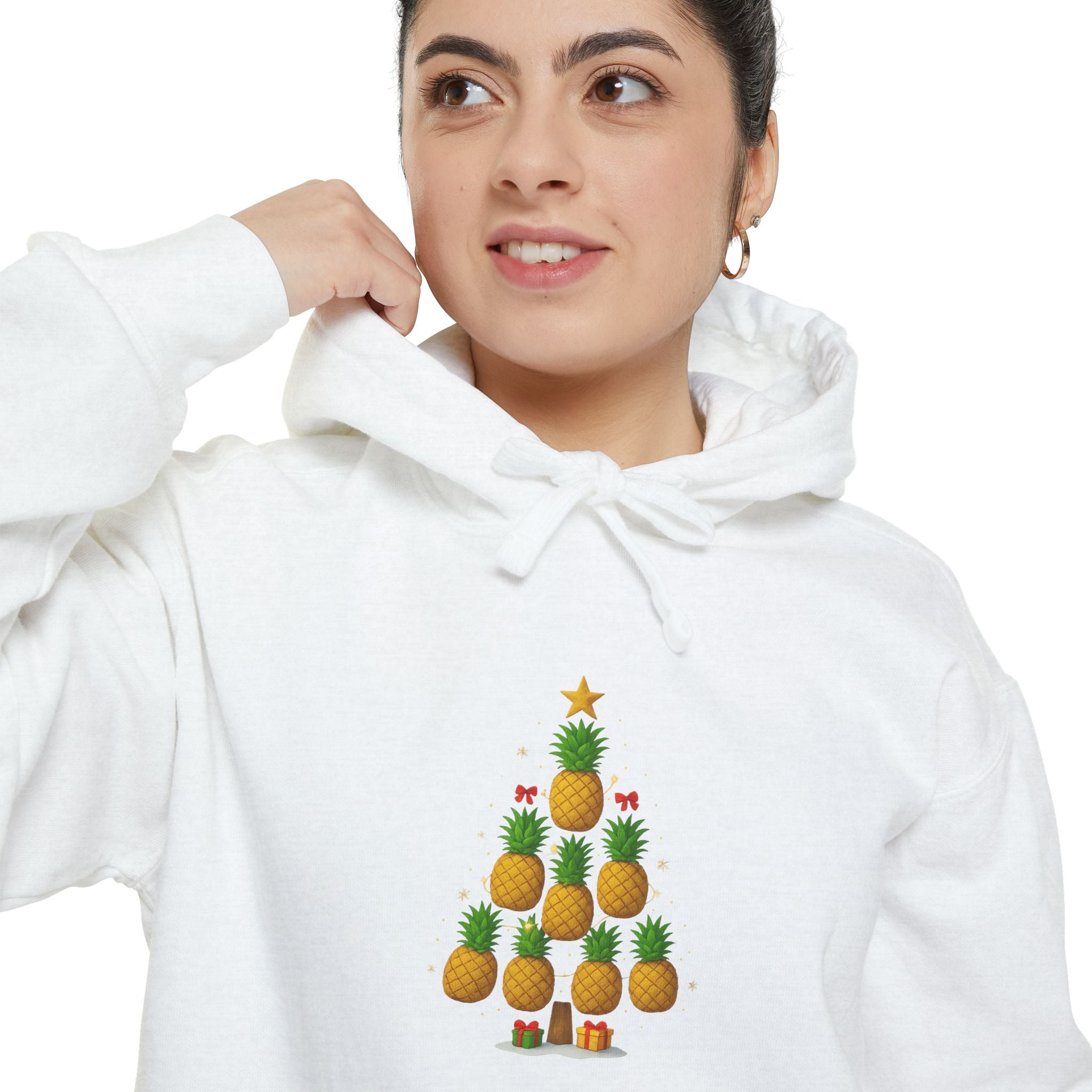 Pineapple Christmas Tree Hoodie — Festive Tropical Holiday Sweatshirt