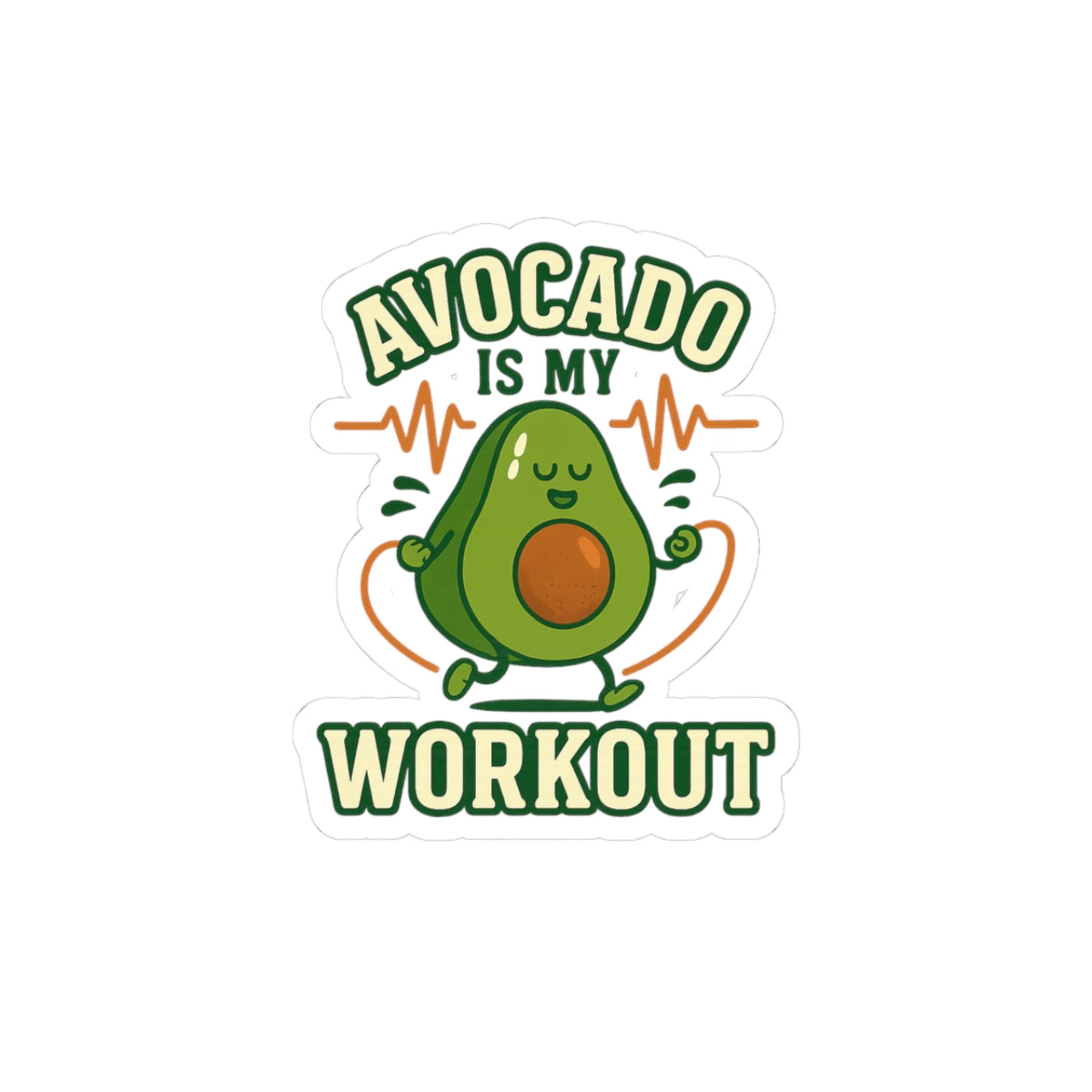 Avocado Workout Stickers, Funny Fitness Stickers, Laptop Decals, Cute Avocado Art, Wellness Gifts