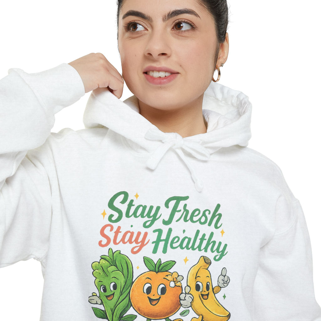 Stay Fresh Stay Healthy Hoodie — Cute Fruit & Veg Wellness Pullover